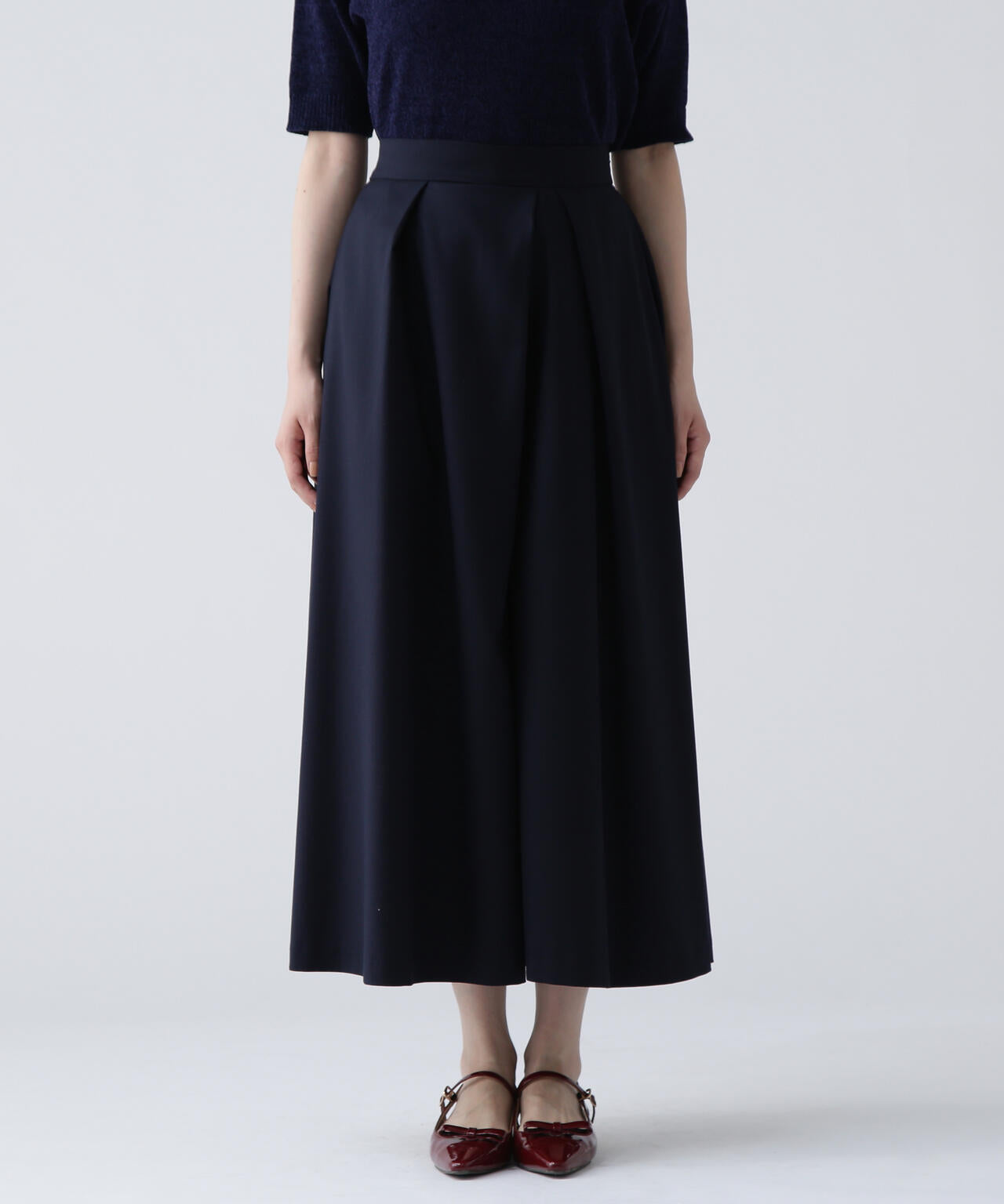 【365ユーティリティー】 洗えるスカート見えフレアパンツ