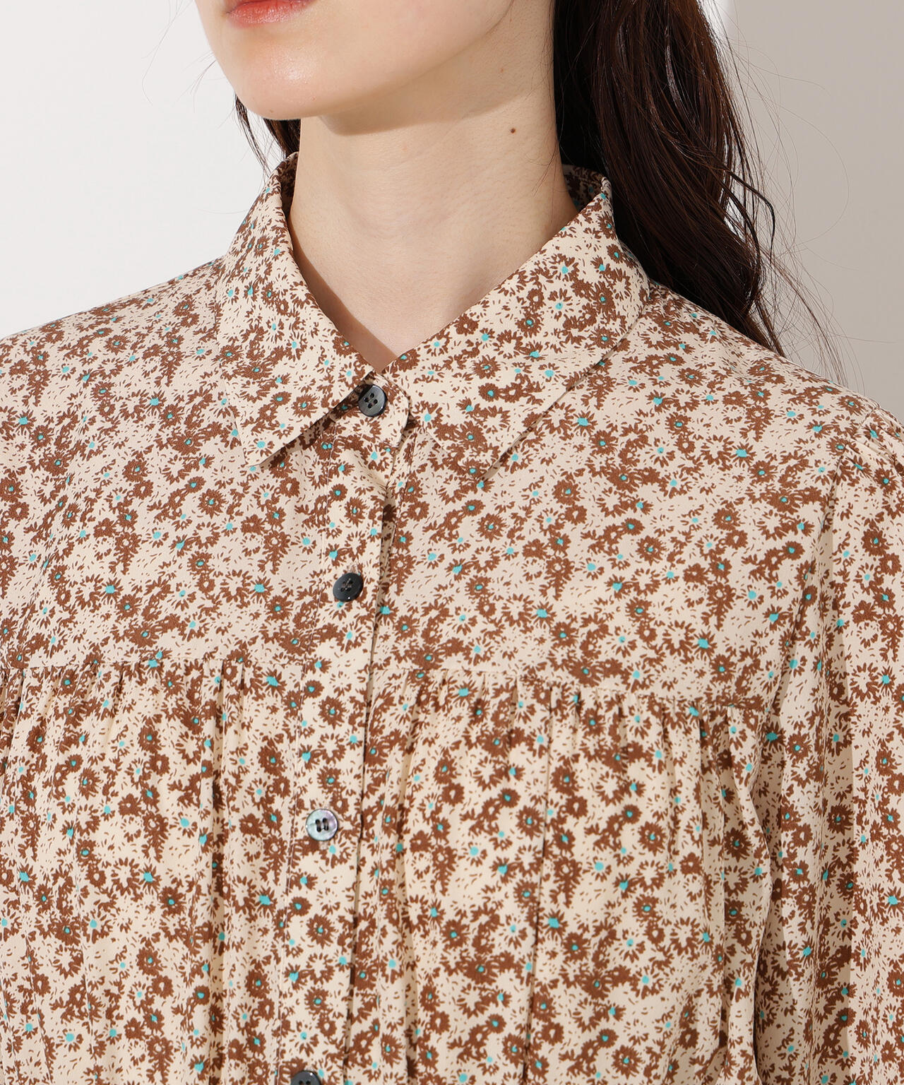 ヴィンテージフラワーシャツワンピース