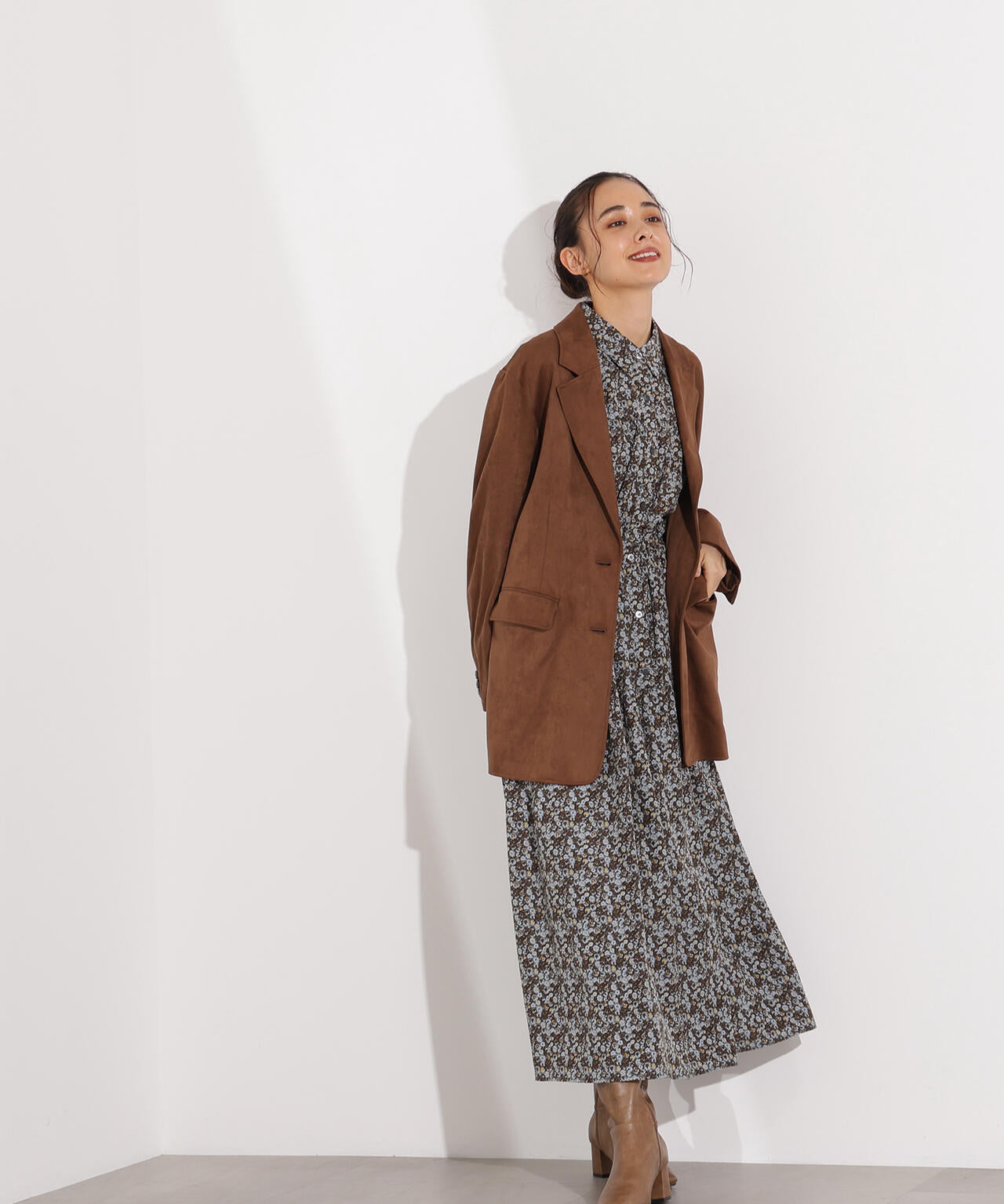 ヴィンテージフラワーシャツワンピース