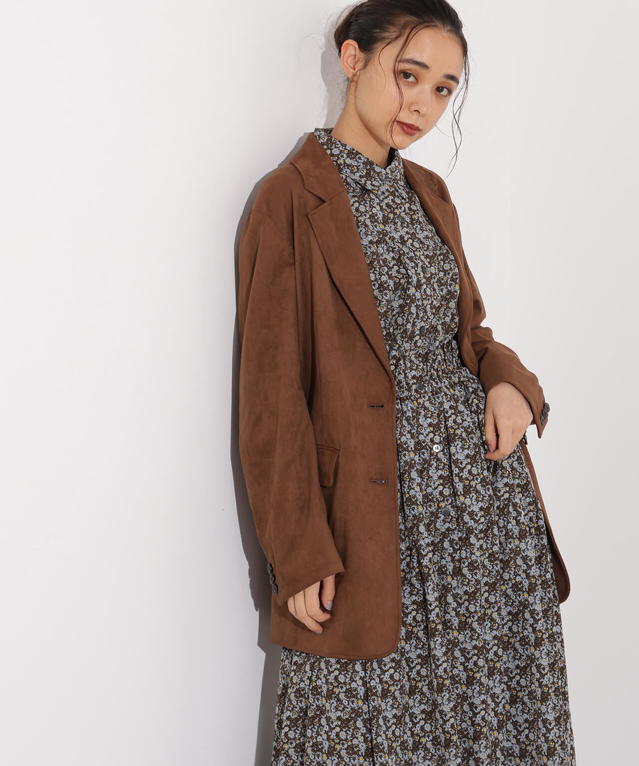 ヴィンテージフラワーシャツワンピース