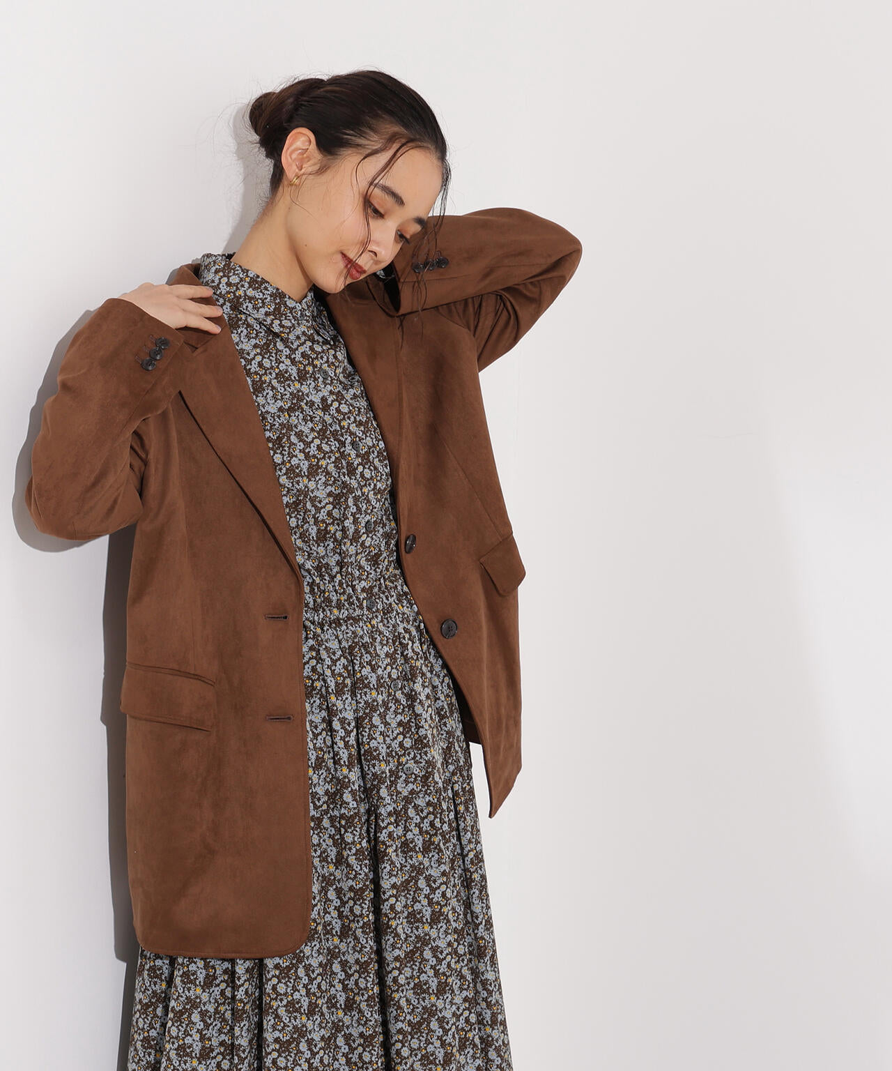 ヴィンテージフラワーシャツワンピース