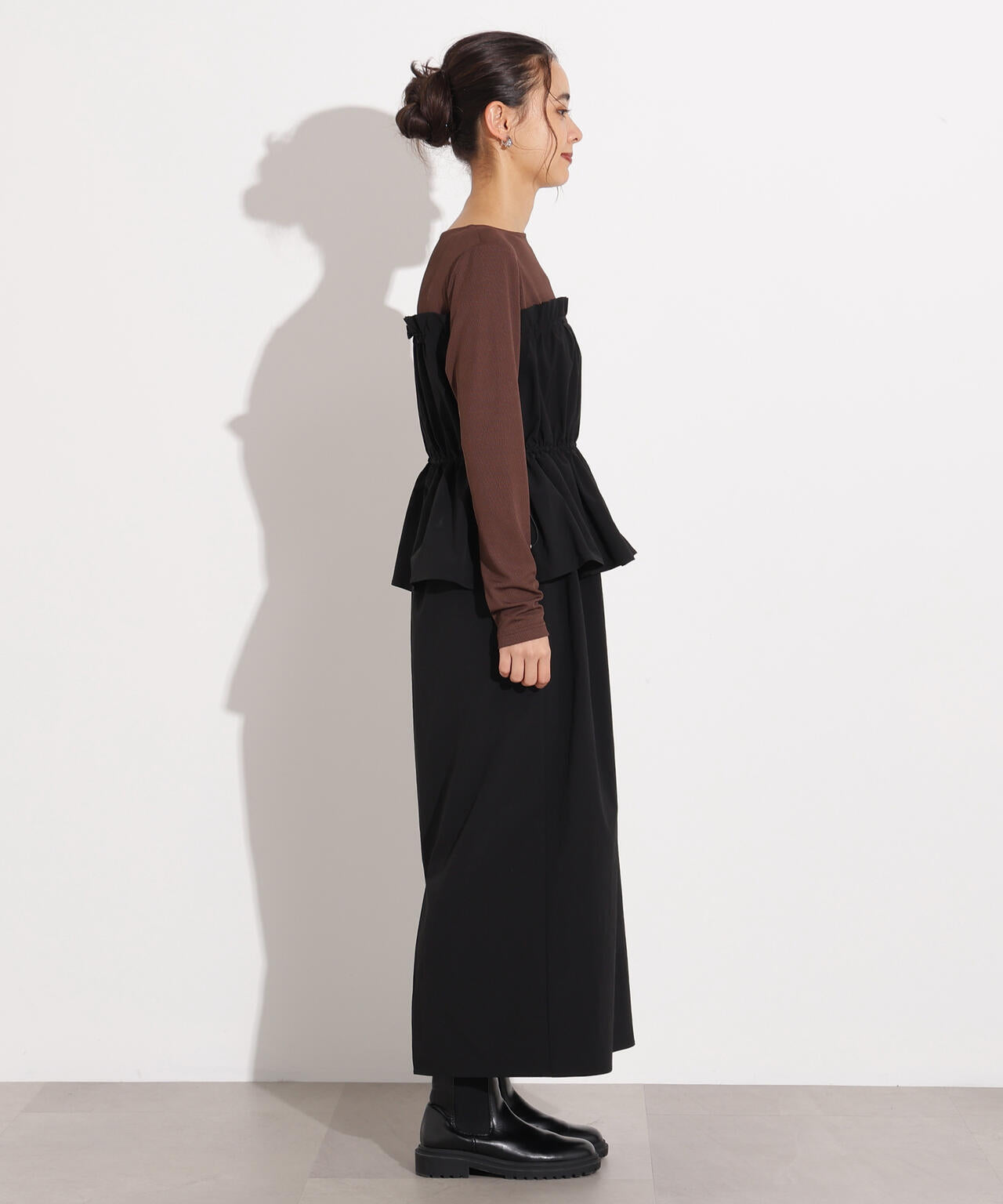 ドロストコードドッキングワンピース長袖 | N. Natural Beauty Basic