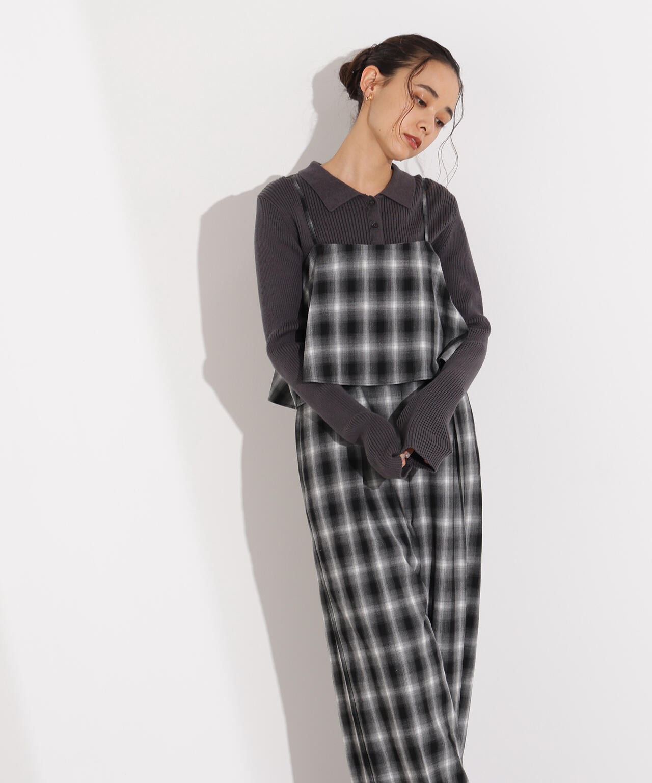 岸本セシルさん着用】チェックオールインワン | N. Natural