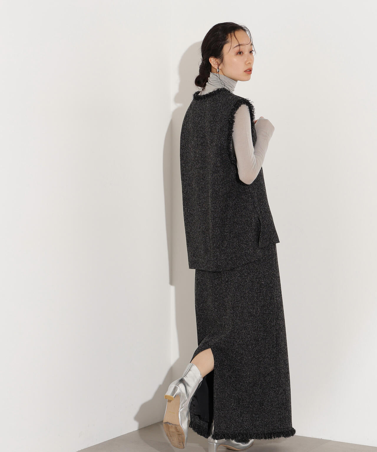 サマーツイードベスト＆スカート《ライトベージュ：official site