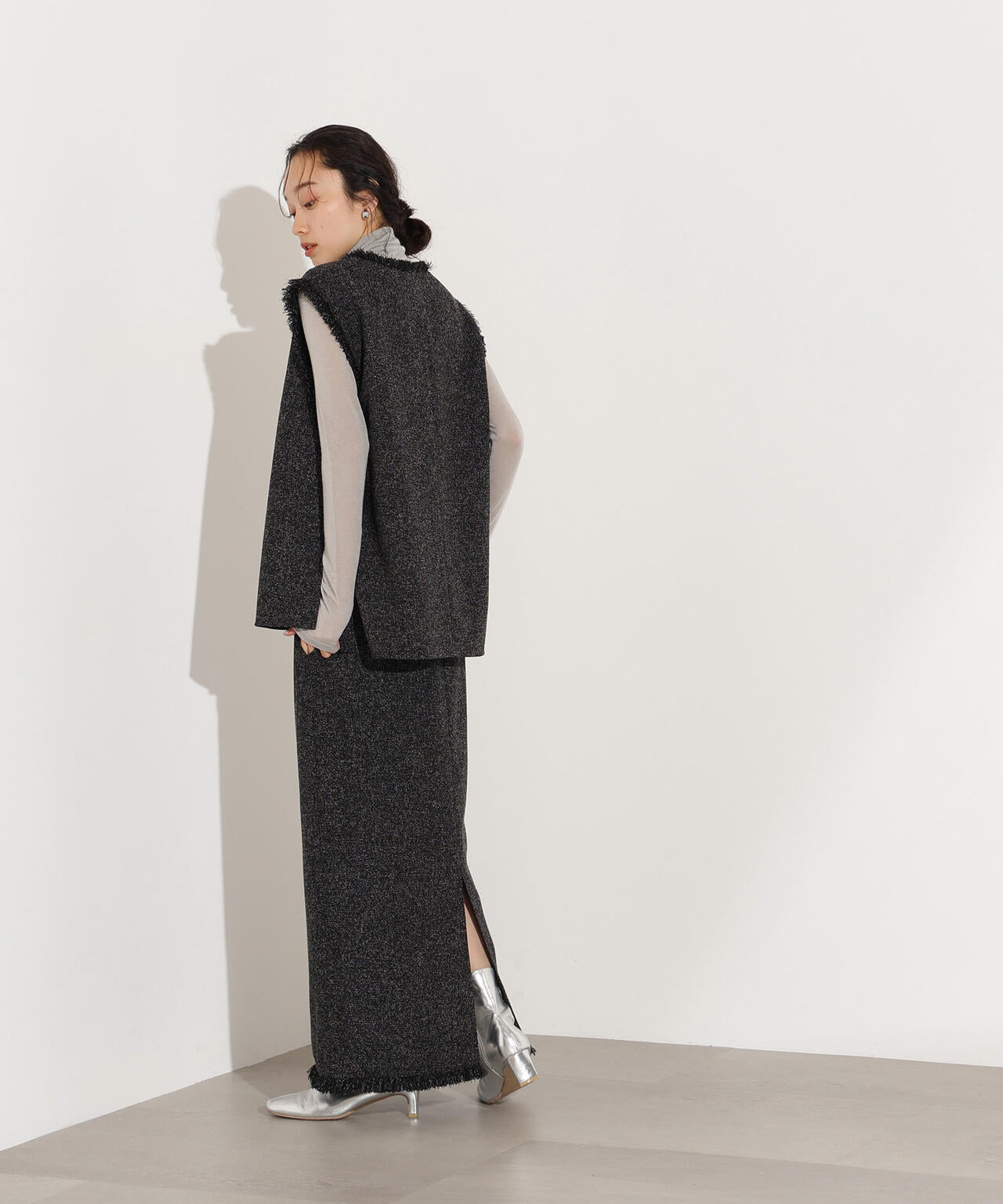 サマーツイードベスト＆スカート《ライトベージュ：official site