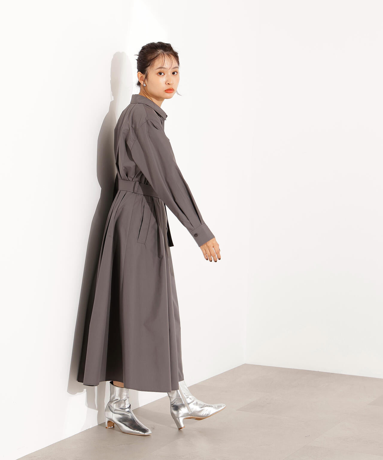 【新品】bul bul バルバル タック リボン ロング ワンピース ナチュラン レトロなオーガンジー刺繡生地 とくるみボタンのロング