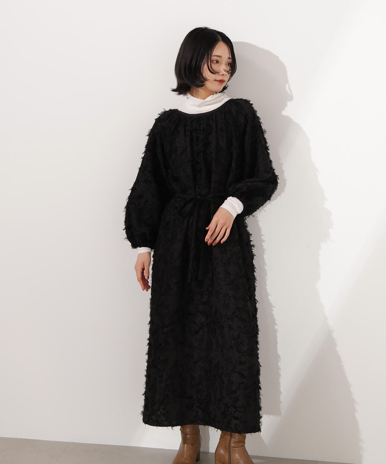 カットジャガードギャザーワンピース | N. Natural Beauty Basic