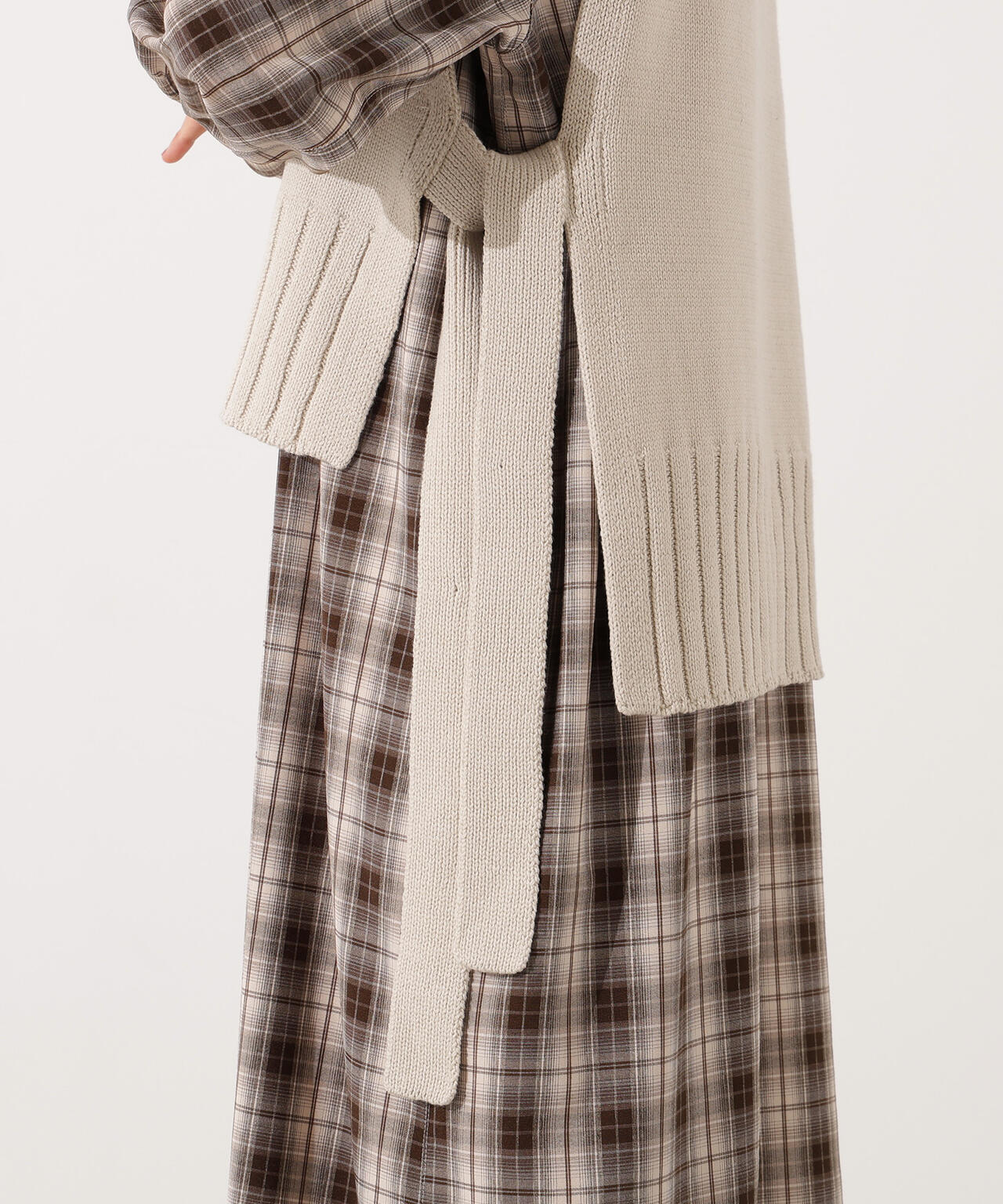 ニットベストセットチェックワンピース | N. Natural Beauty Basic