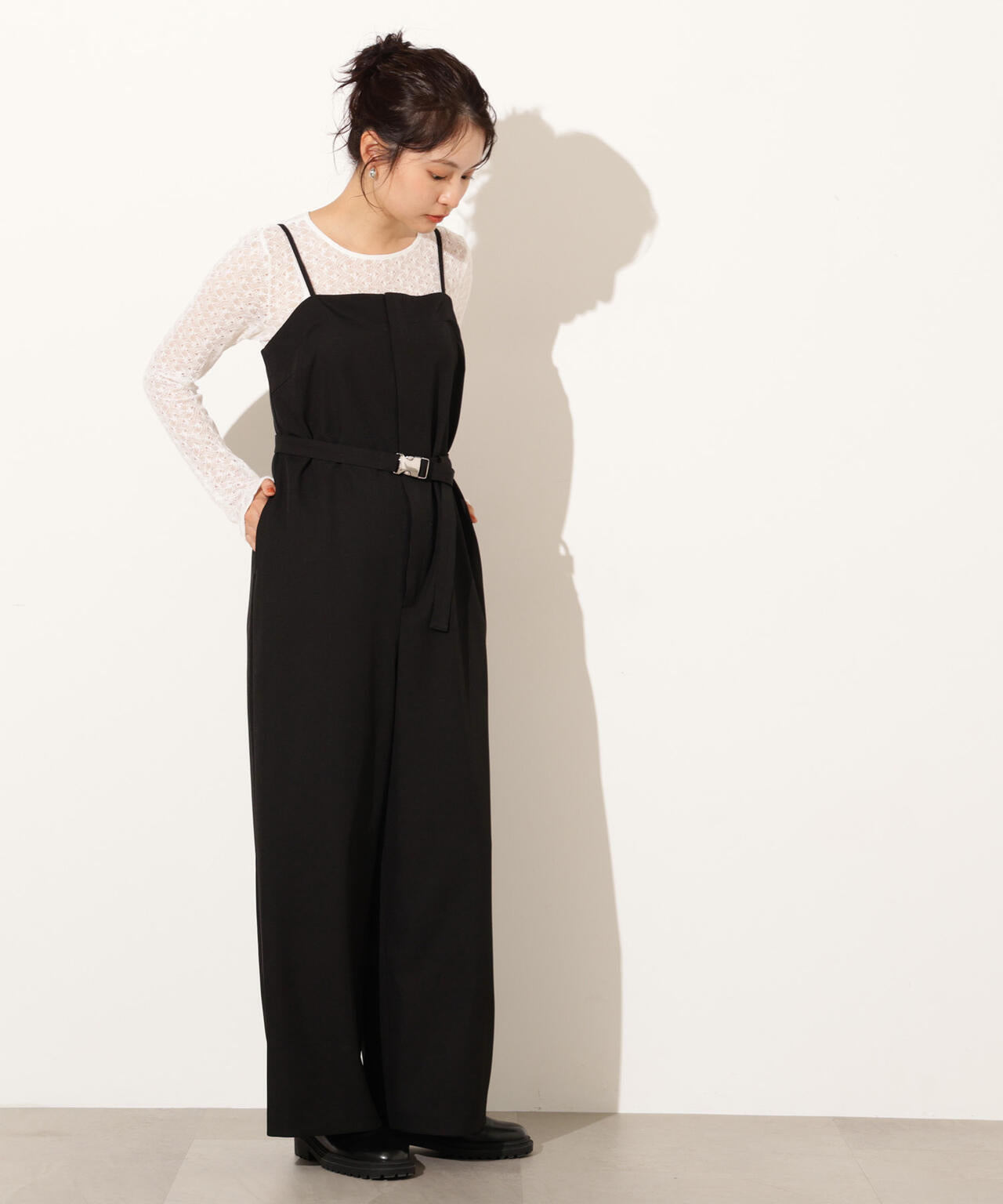 ベルト付きベアオールインワン