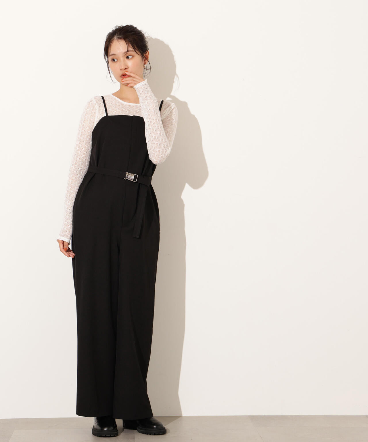 ベルト付きベアオールインワン