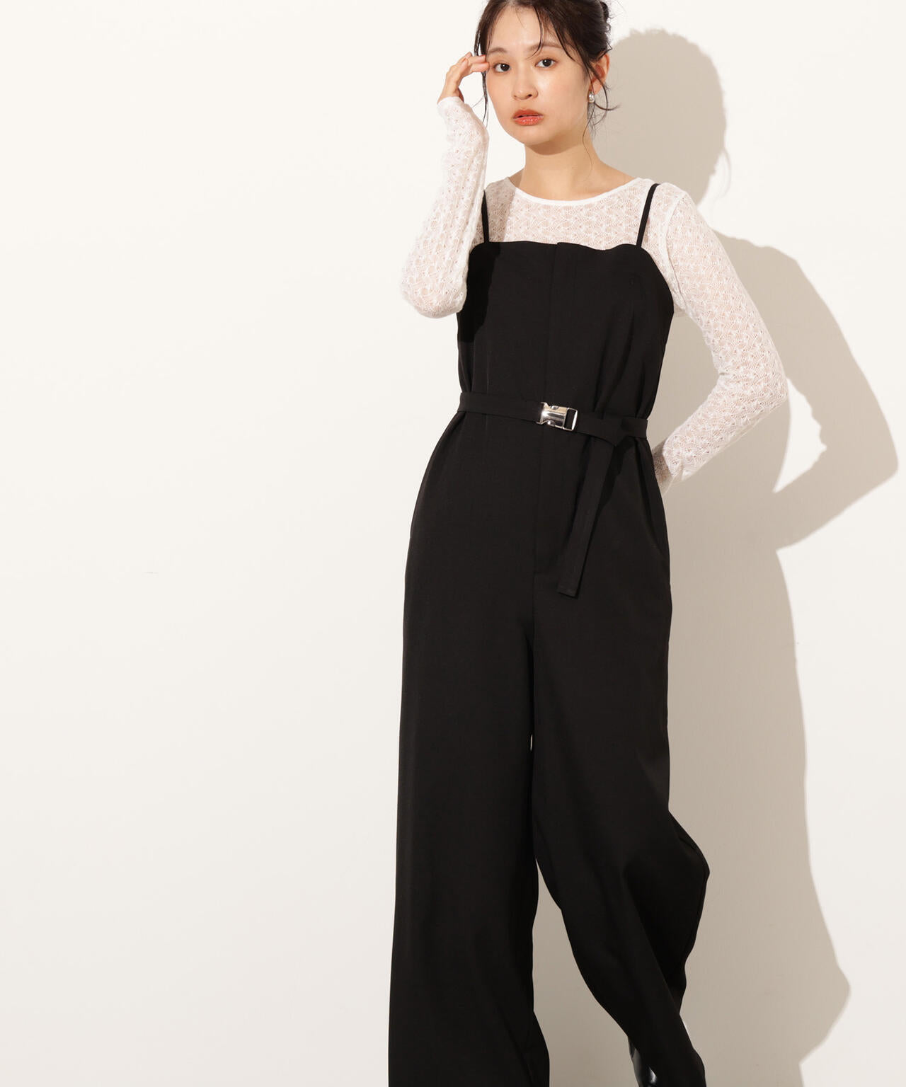 ベルト付きベアオールインワン