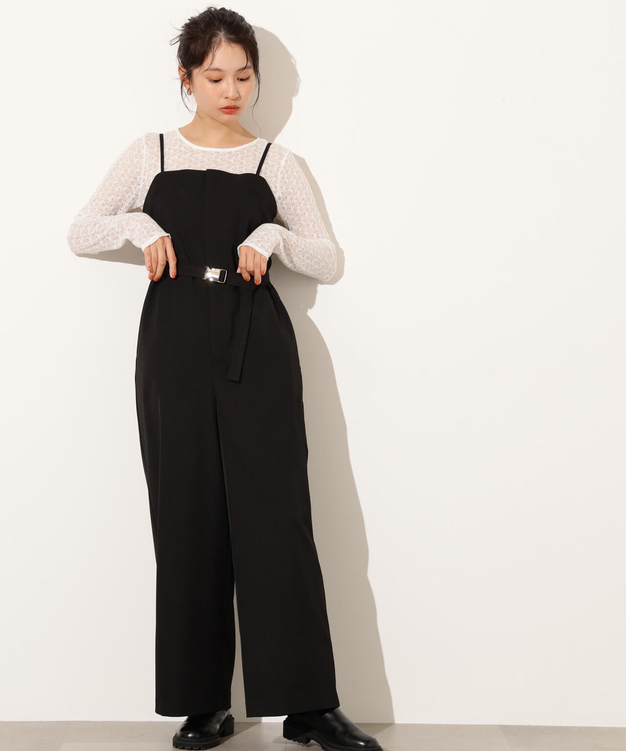 ベルト付きベアオールインワン