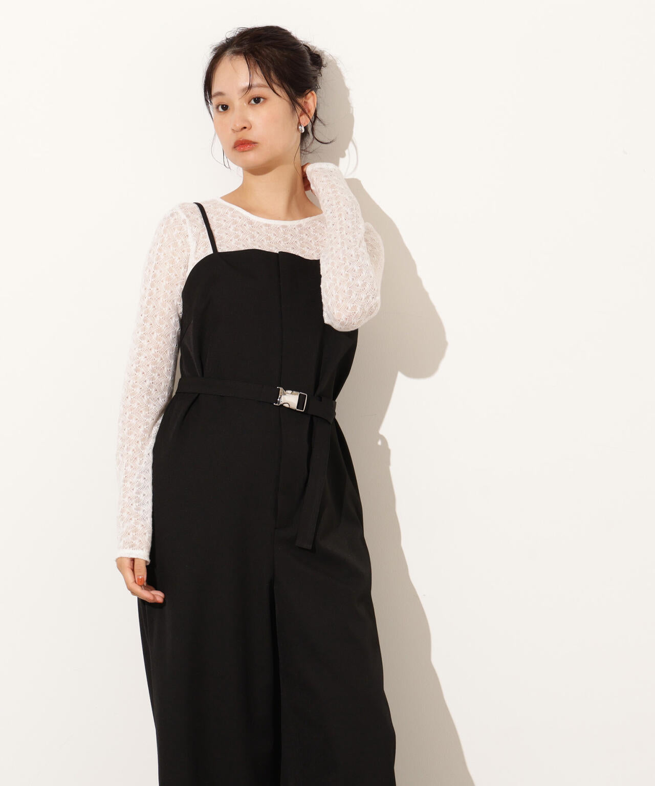 ベルト付きベアオールインワン