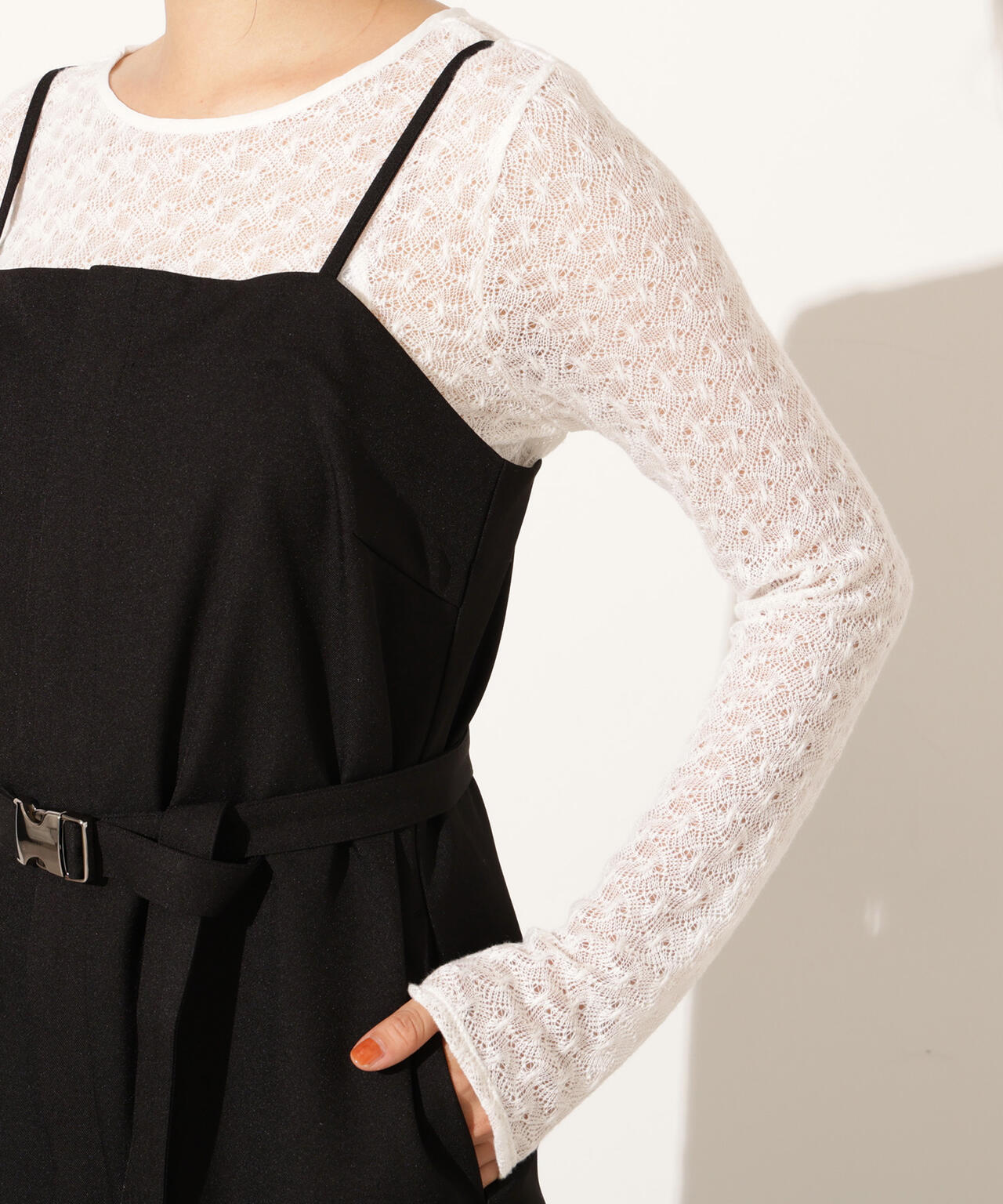 ベルト付きベアオールインワン