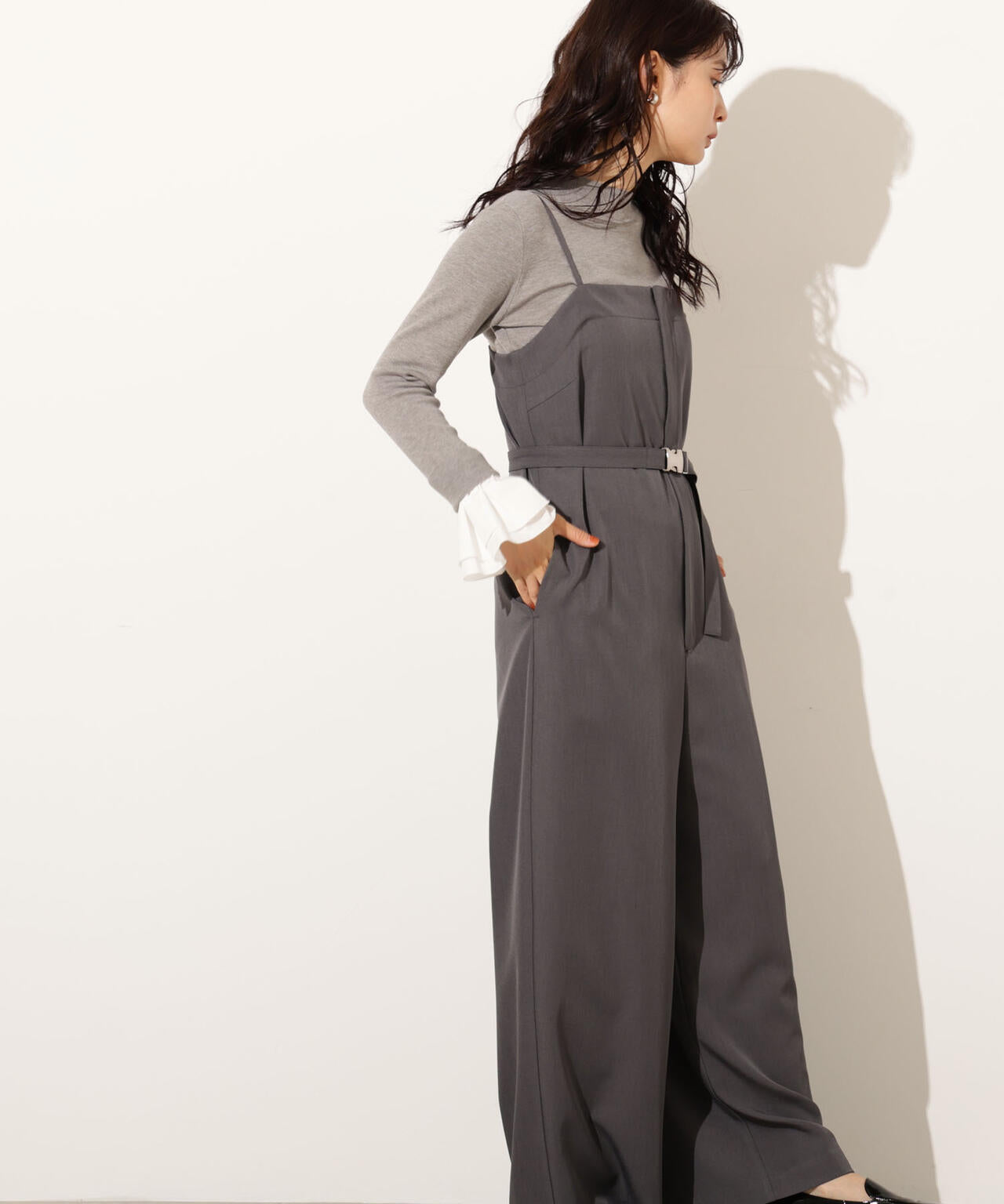 ベルト付きベアオールインワン