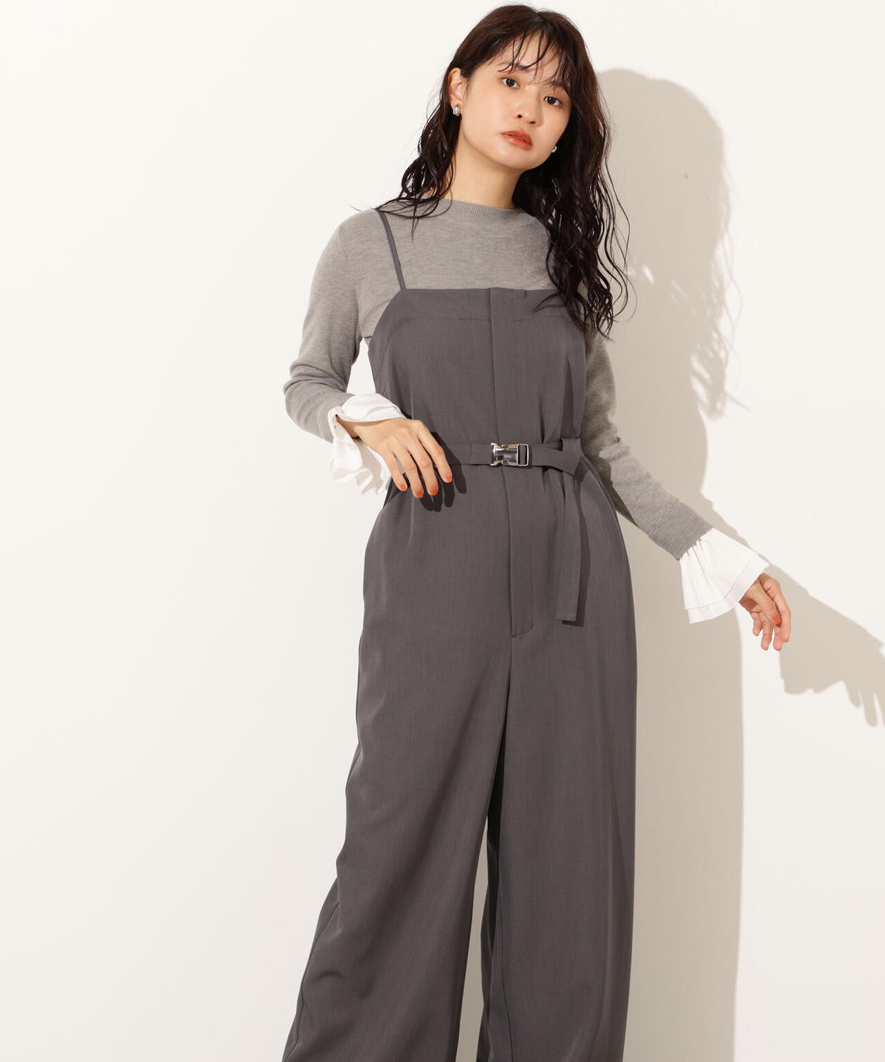 ベルト付きベアオールインワン