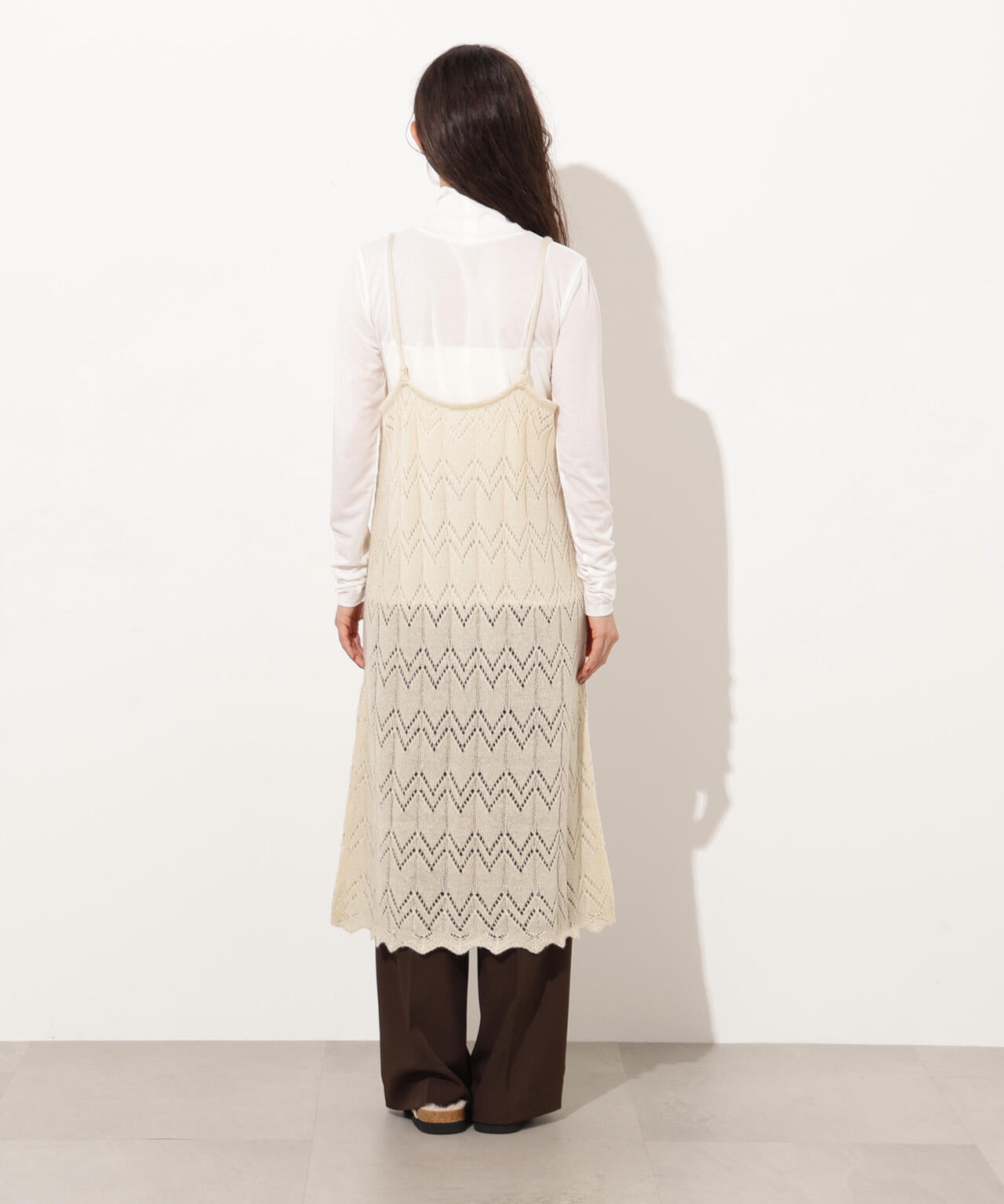 【岸本セシルさん着用】透かし編みニットキャミワンピース