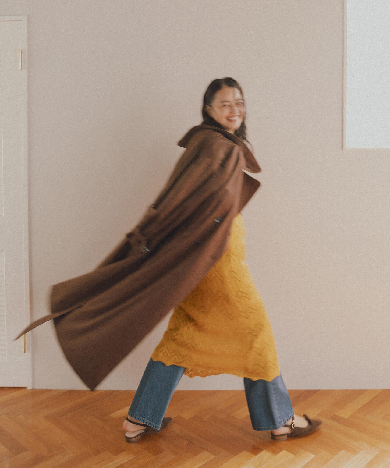 【岸本セシルさん着用】透かし編みニットキャミワンピース