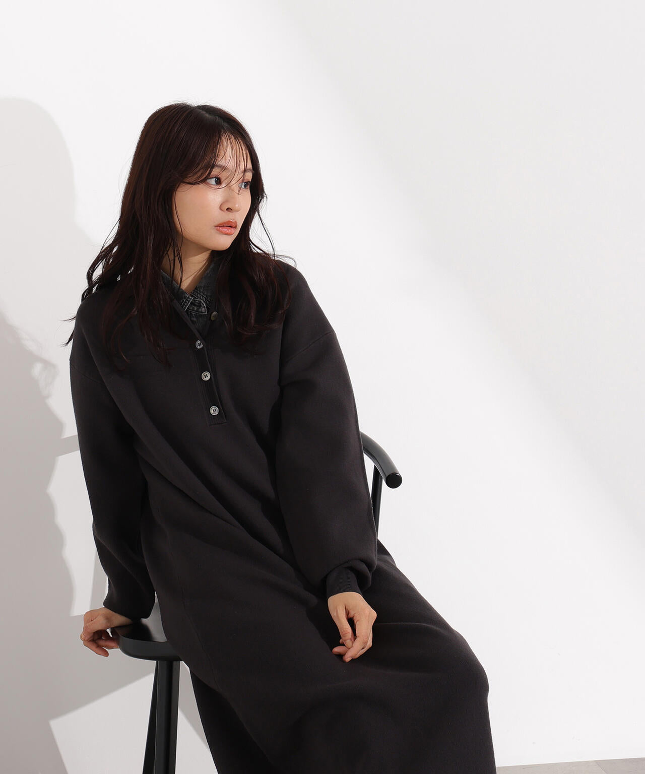 Theory 21aw ニットワンピース 050ブラック スキッパーネックニットワンピース | N. Natural Beauty Basic*（エヌ