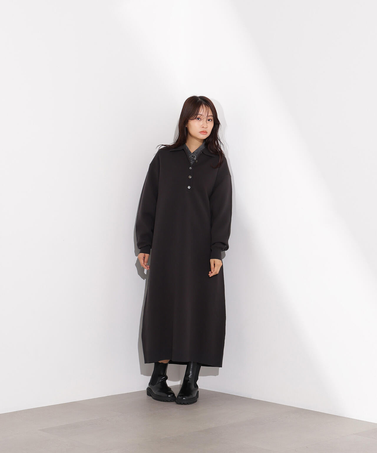 UNDERCOVER but beautiful期　ロングニット スキッパーネックニットワンピース | N. Natural Beauty Basic*（エヌ