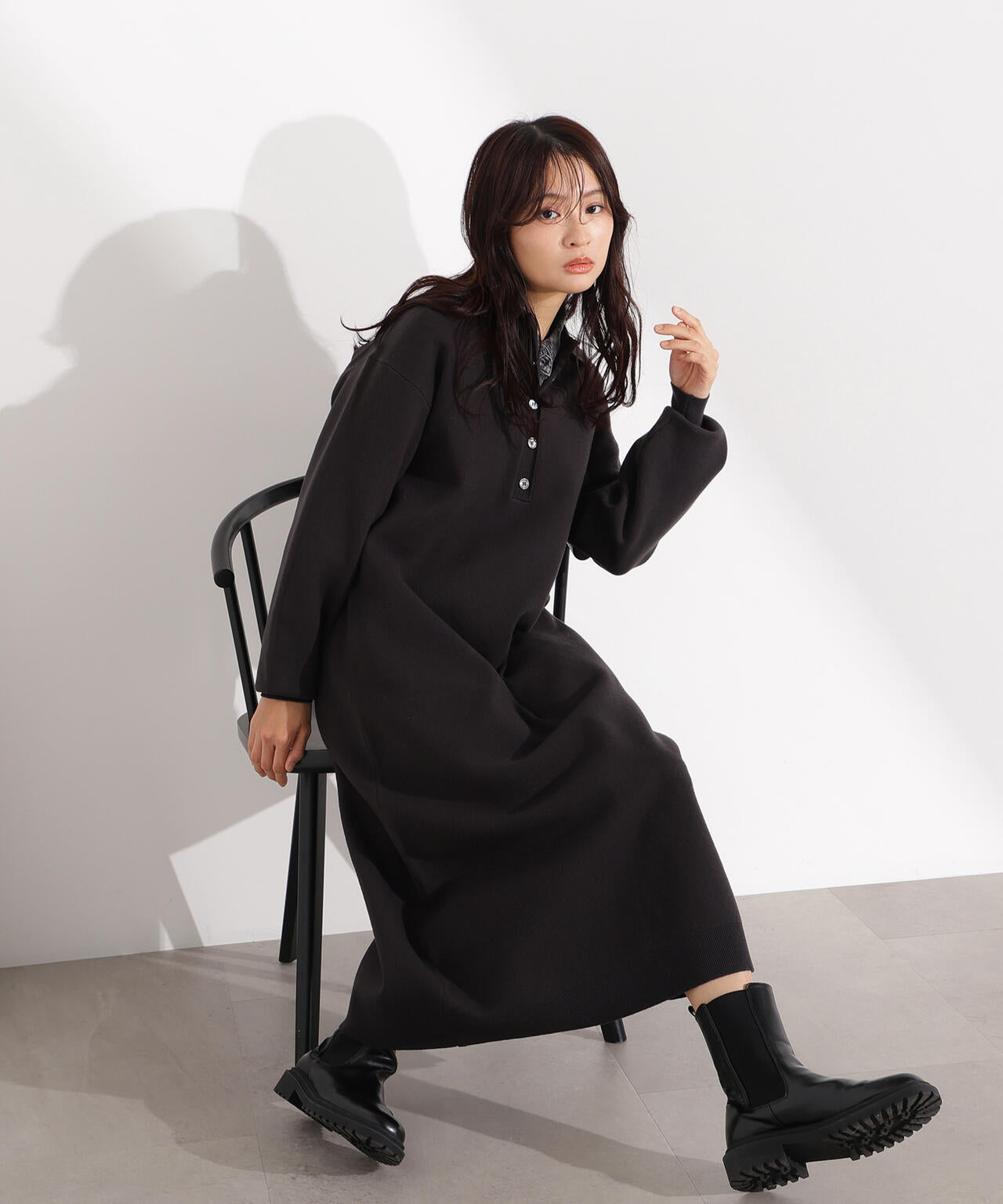 スキッパーネックニットワンピース | N. Natural Beauty Basic*（エヌ