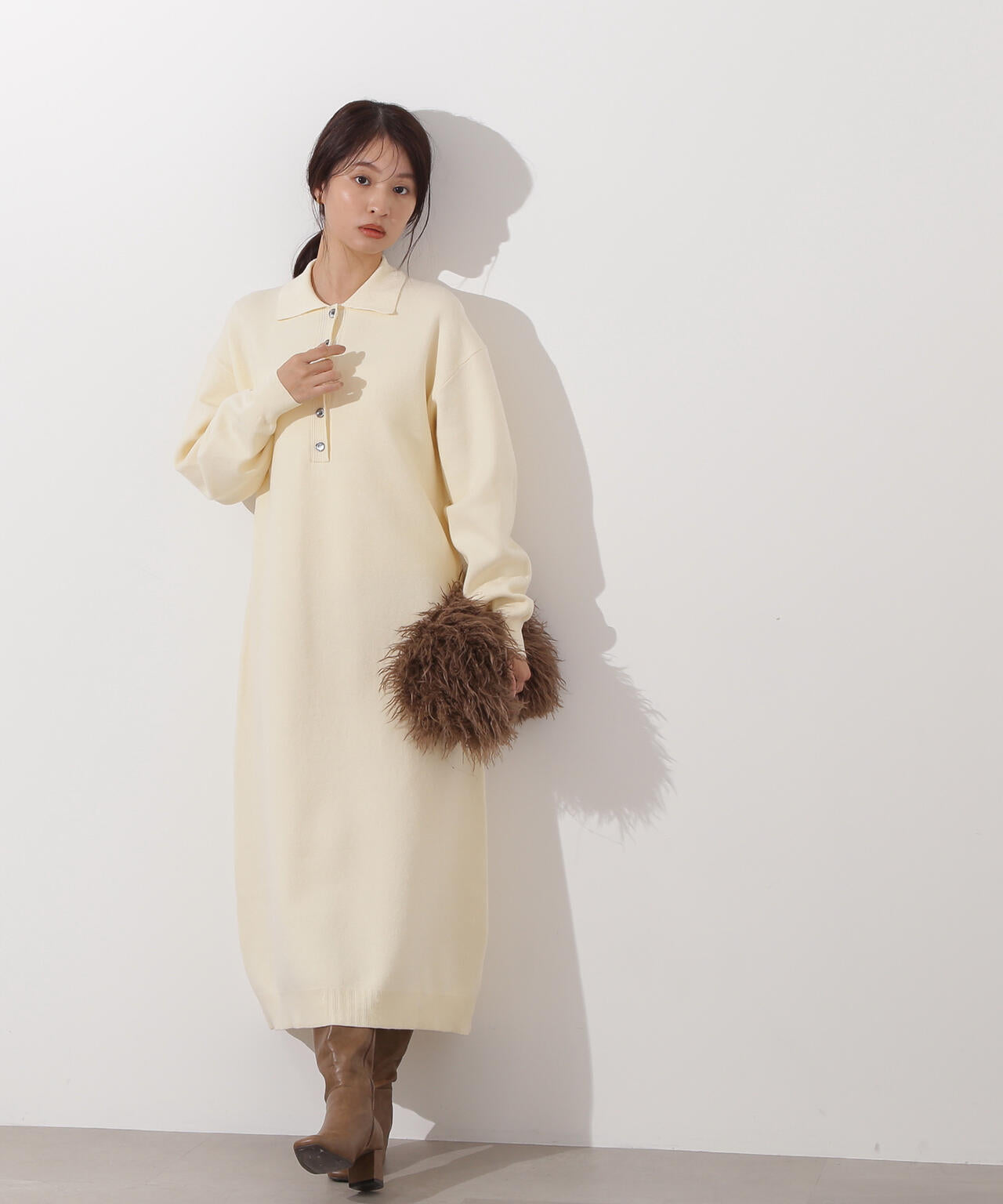 スキッパーネックニットワンピース | N. Natural Beauty Basic*（エヌ