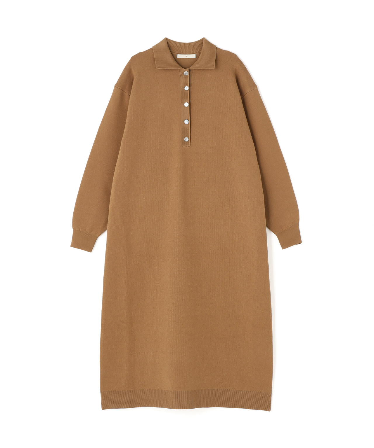 スキッパーネックニットワンピース