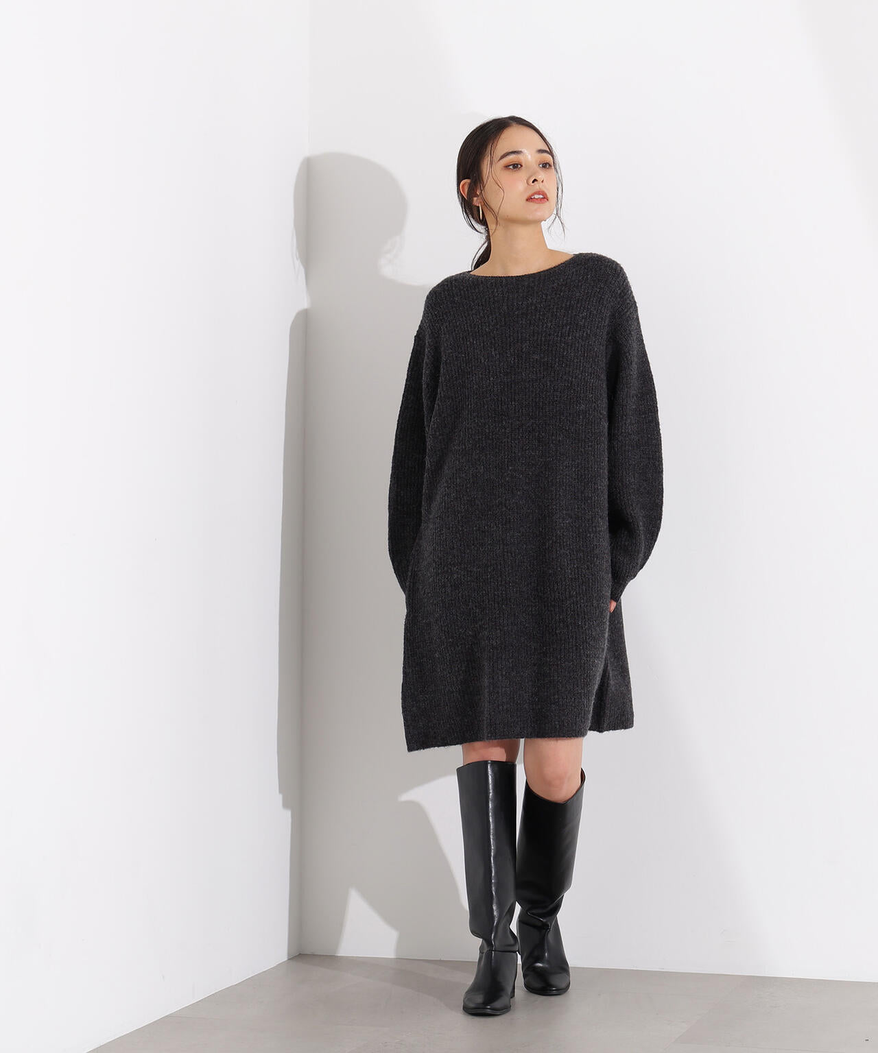 襟付ミニニットワンピース | N. Natural Beauty Basic*（エヌ