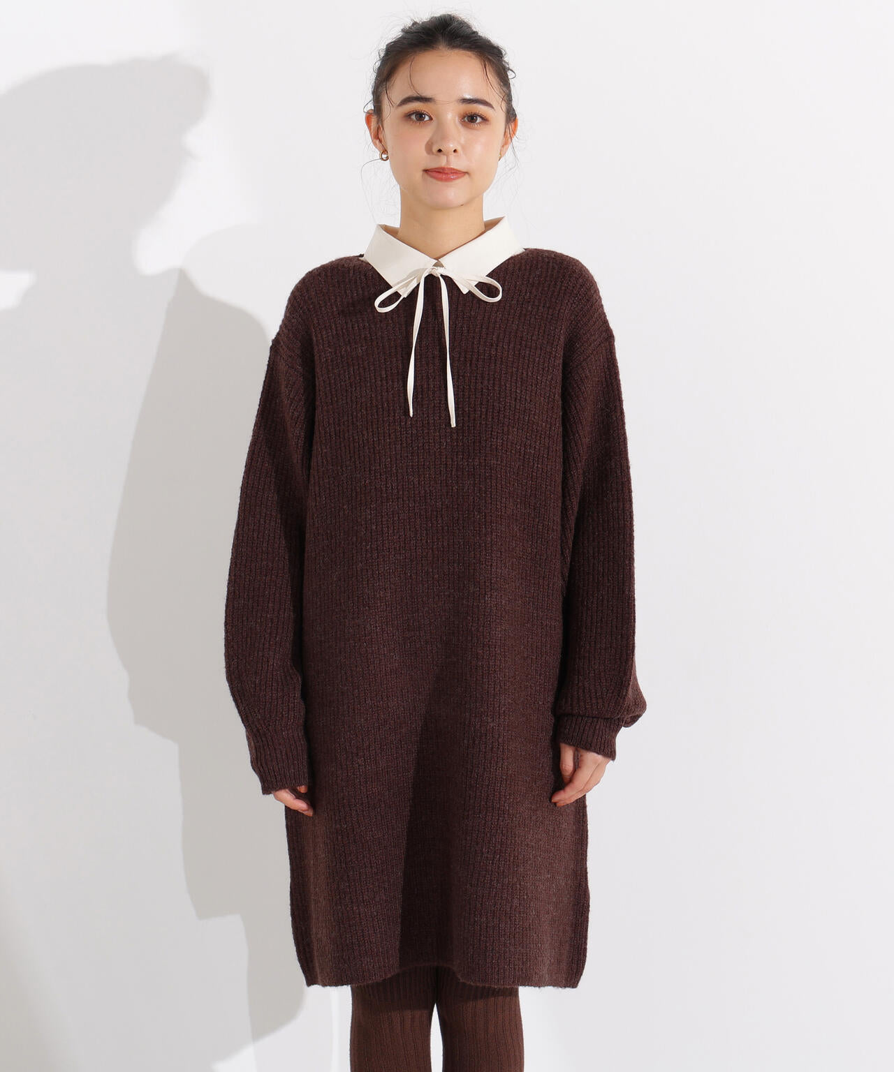 襟付ミニニットワンピース | N. Natural Beauty Basic*（エヌ