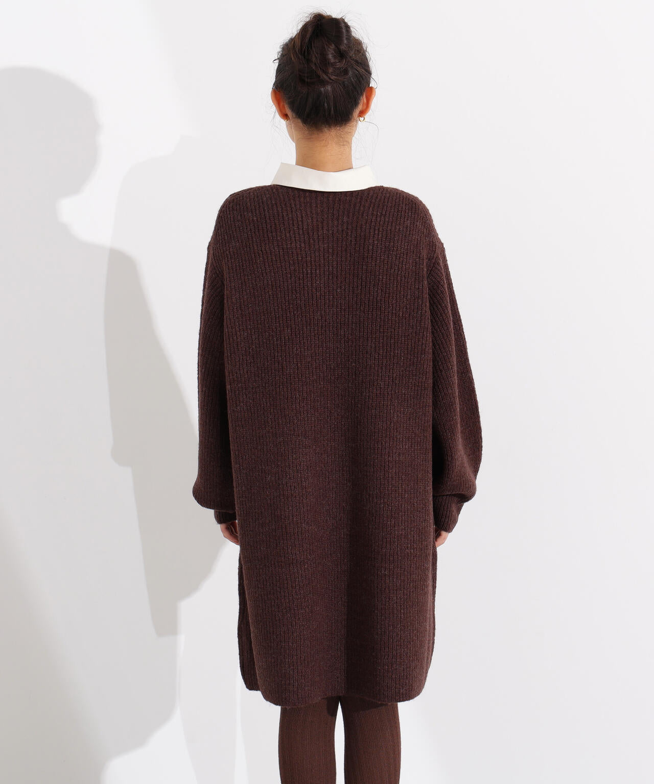 襟付ミニニットワンピース