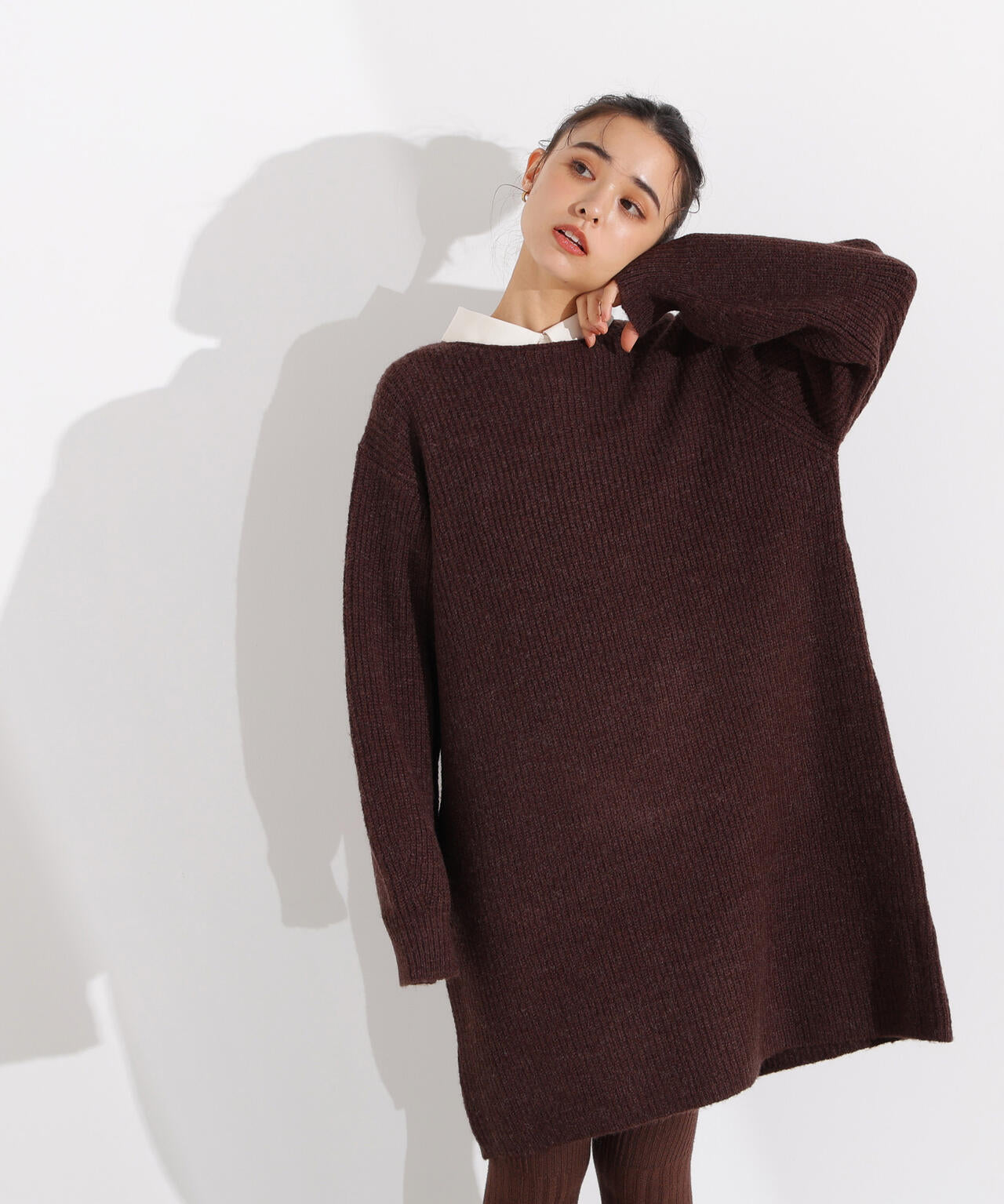 襟付ミニニットワンピース | N. Natural Beauty Basic*（エヌ