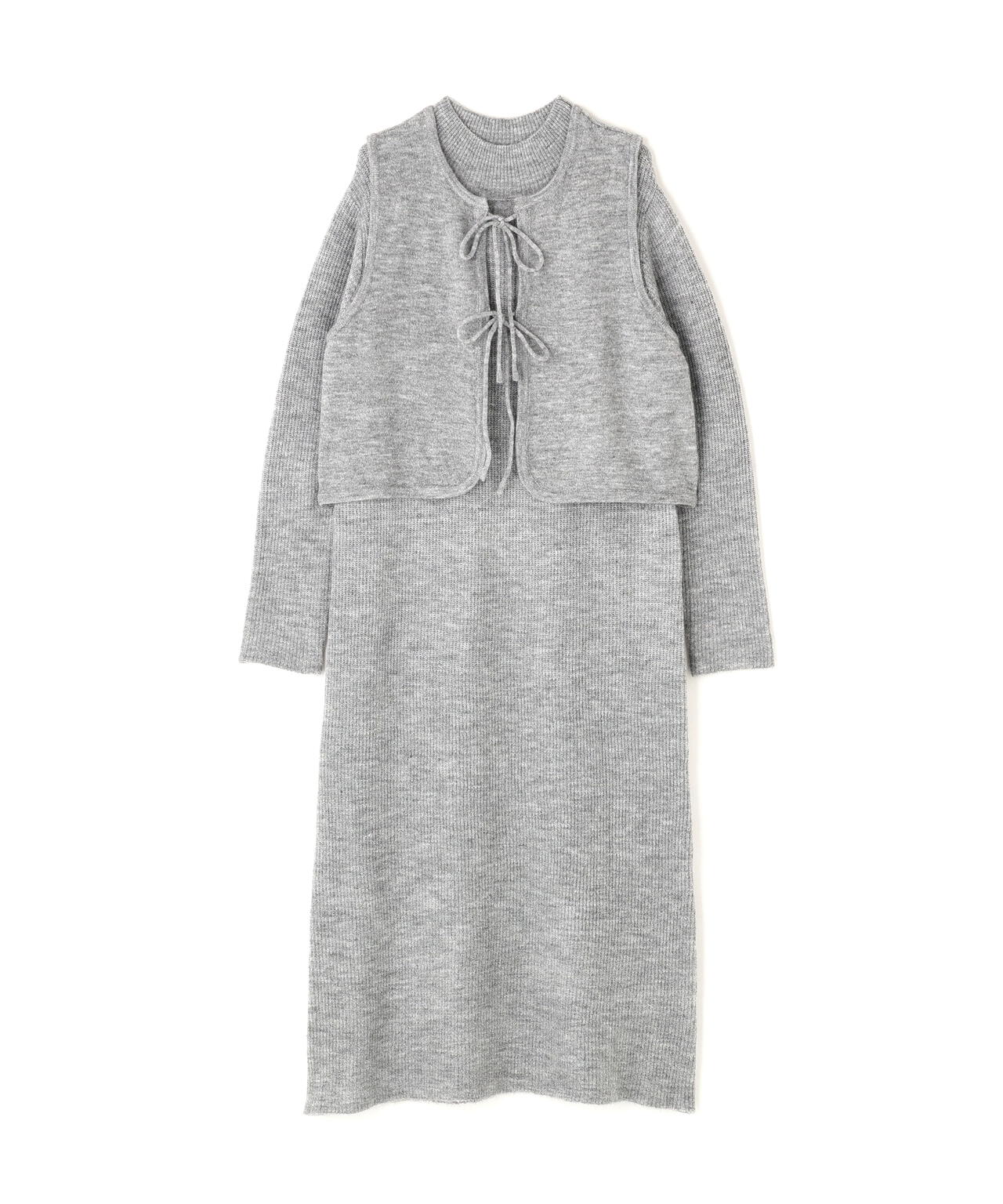 リボンニットアンサンブルワンピース