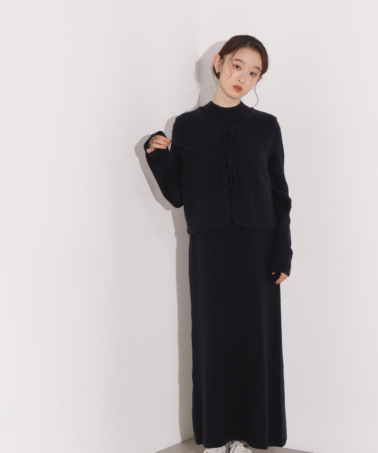 リボンニットアンサンブルワンピース