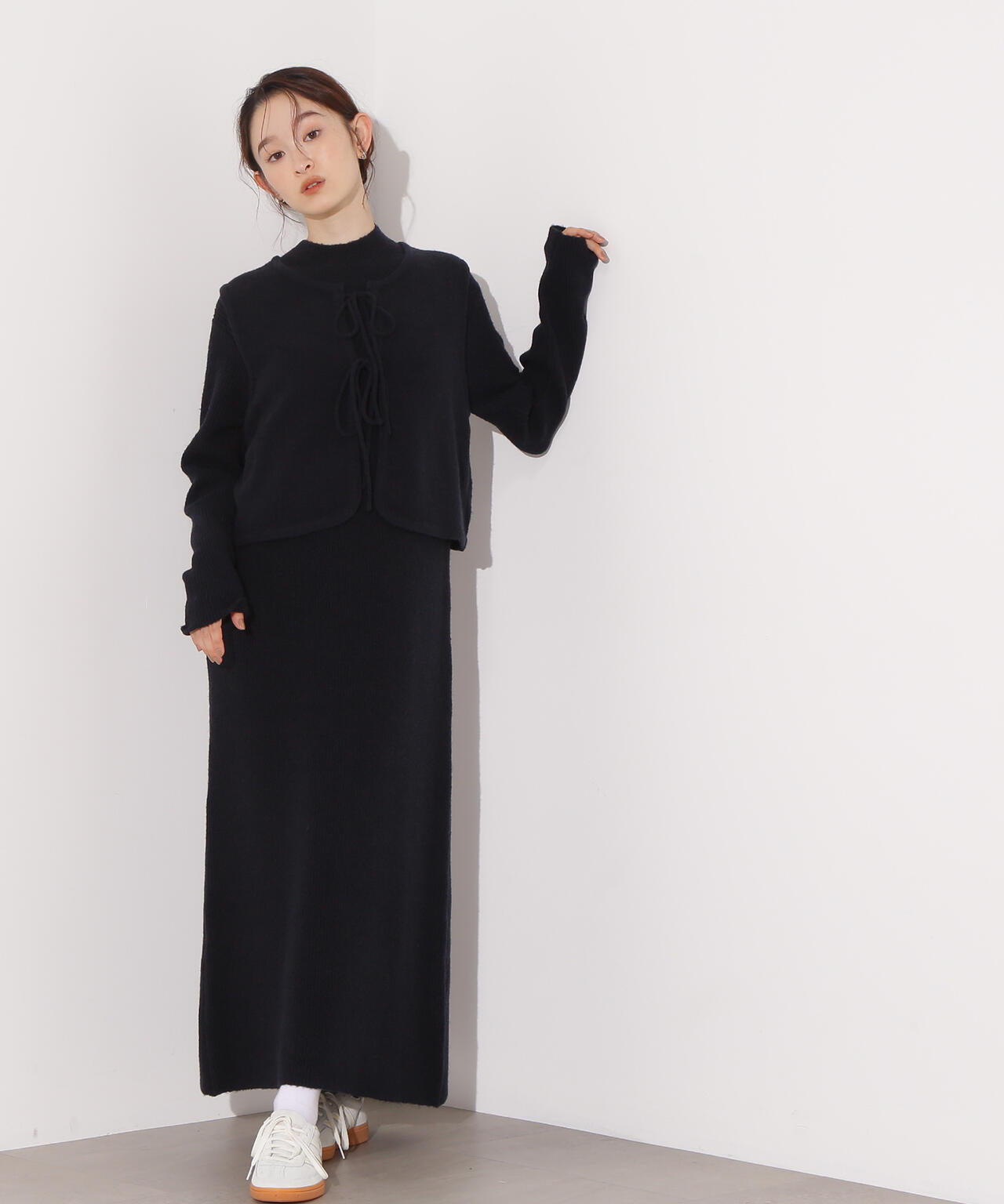 リボンニットアンサンブルワンピース