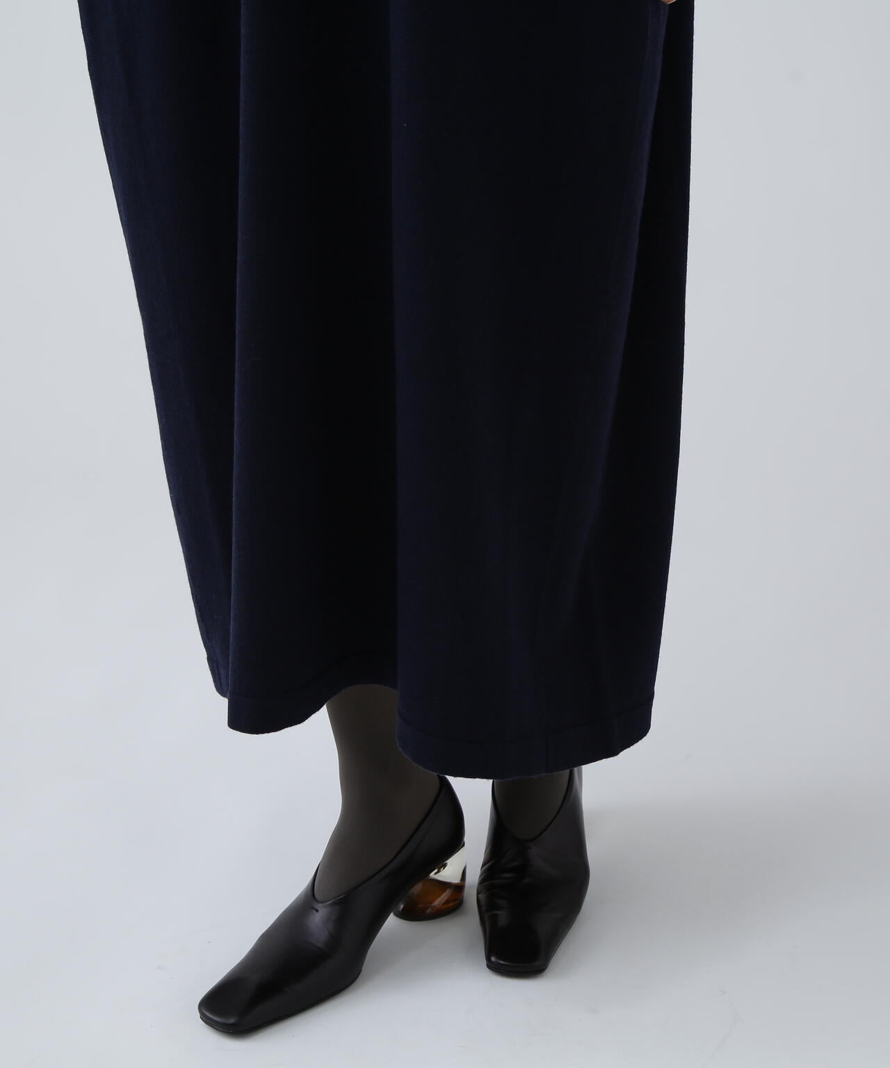 【瞬間コーデ】静電気軽減テープ使用くびれ自在ニットマキシワンピース