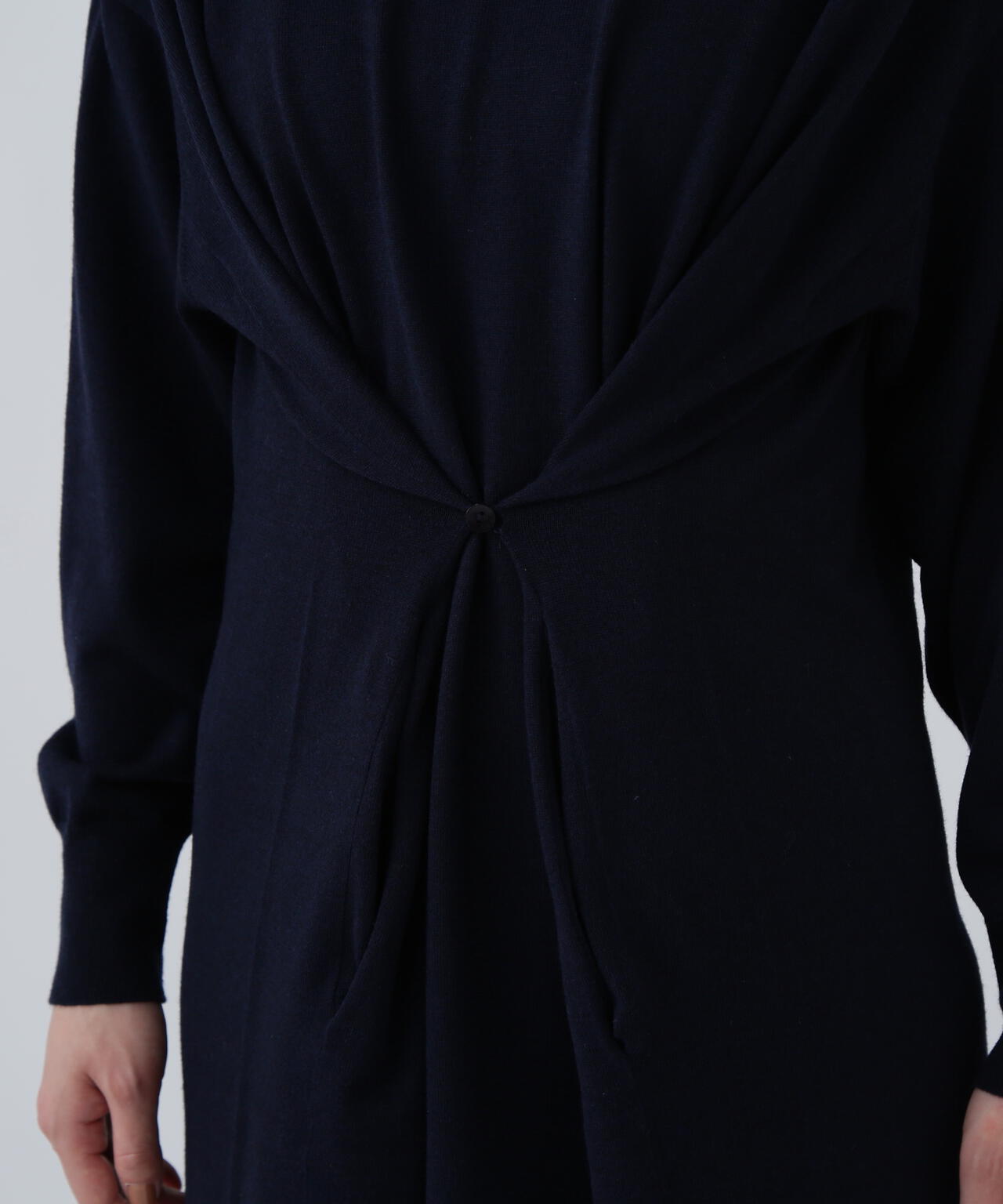 【瞬間コーデ】静電気軽減テープ使用くびれ自在ニットマキシワンピース