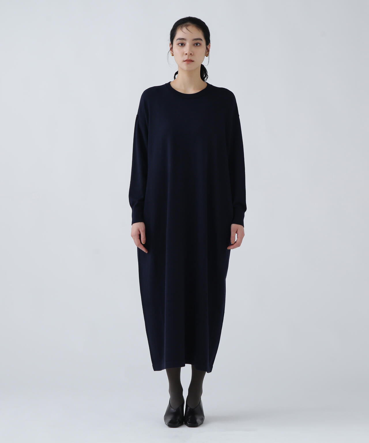 ENFOLD ニットマキシワンピース 瞬間コーデ】静電気軽減テープ使用くびれ自在ニットマキシワンピース