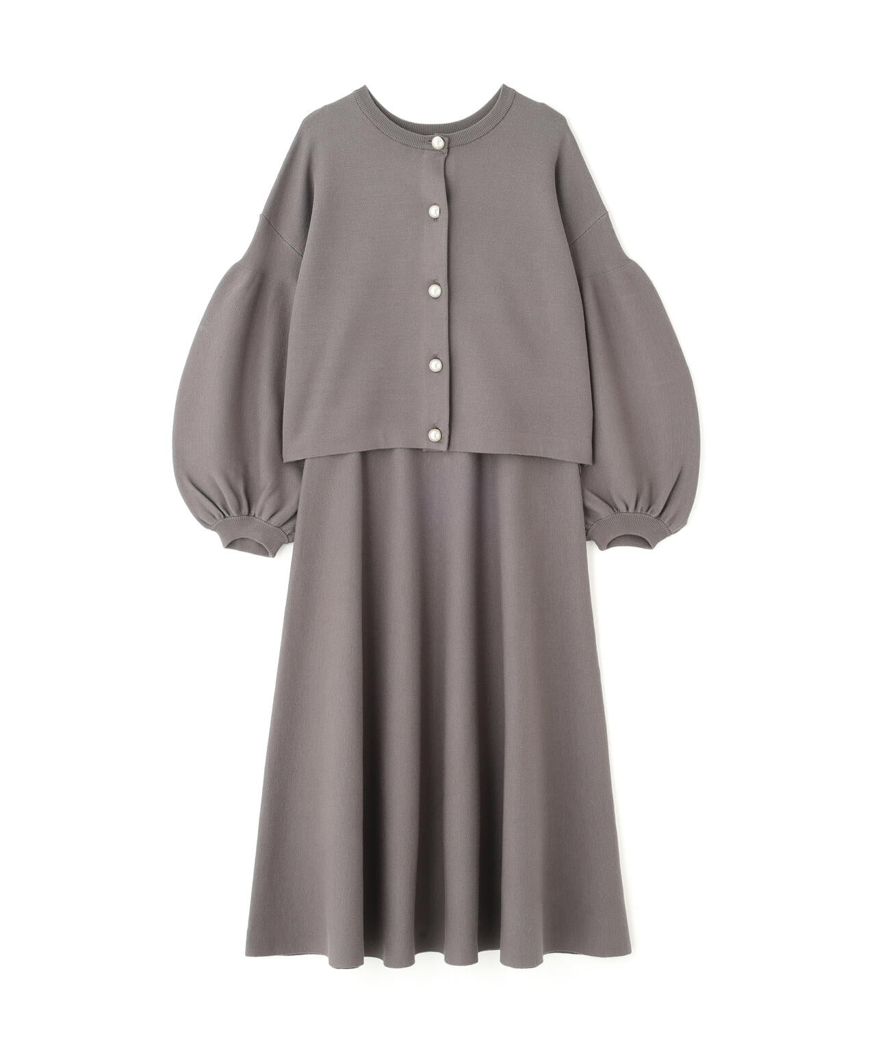 【瞬間コーデ】洗える楽ちんキレイ見え2WAYパールボタンニットアップ