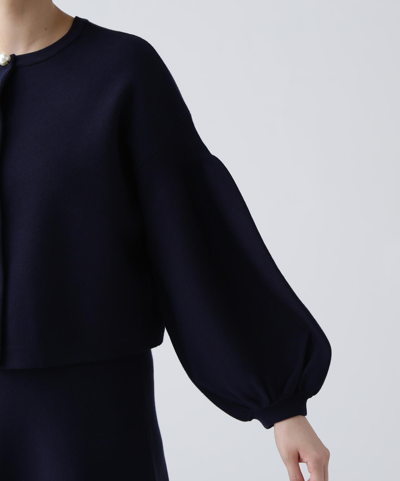 【瞬間コーデ】洗える楽ちんキレイ見え2WAYパールボタンニットアップ