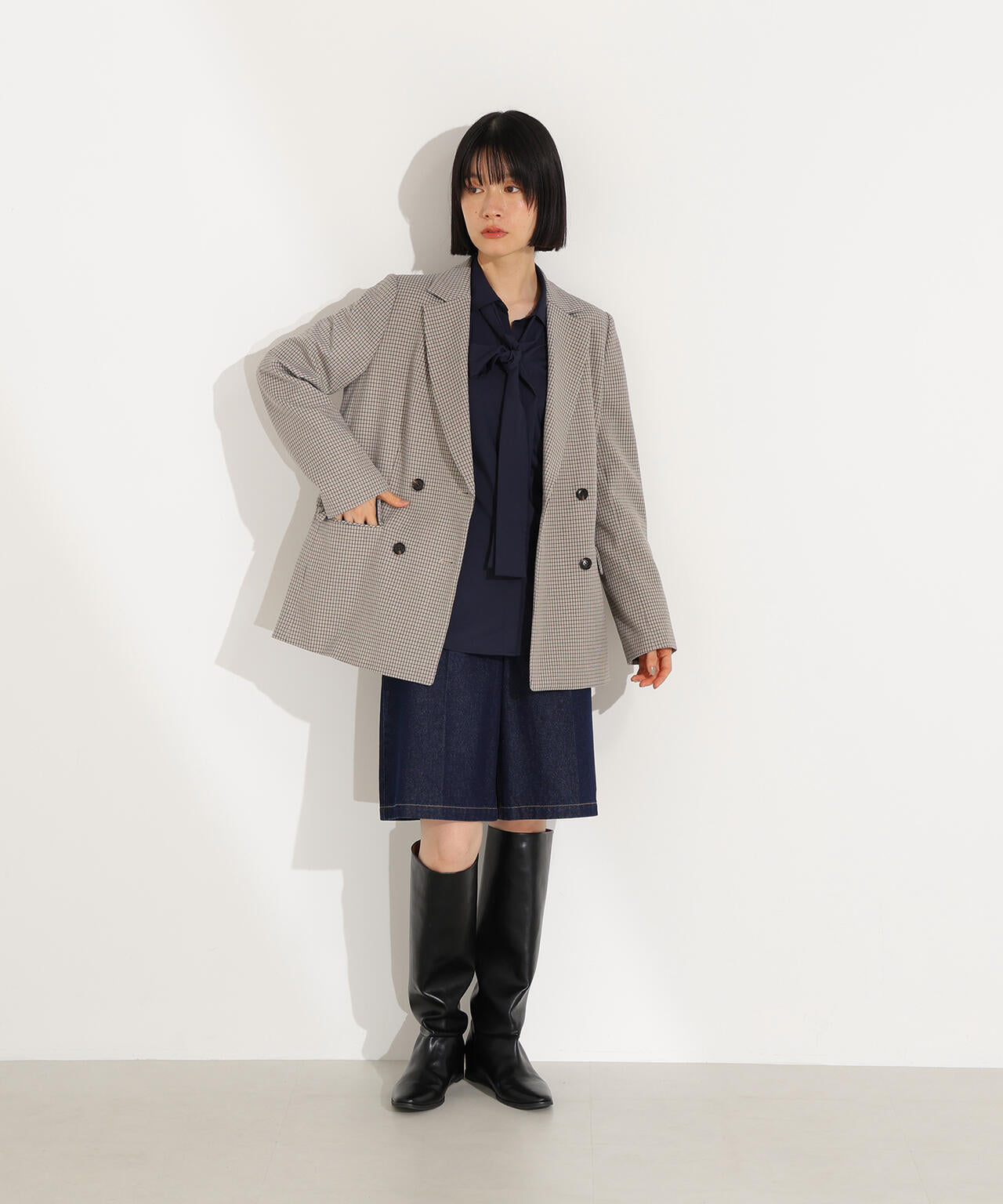 岸本セシルさん着用】ダブルブレストテーラードジャケット | N