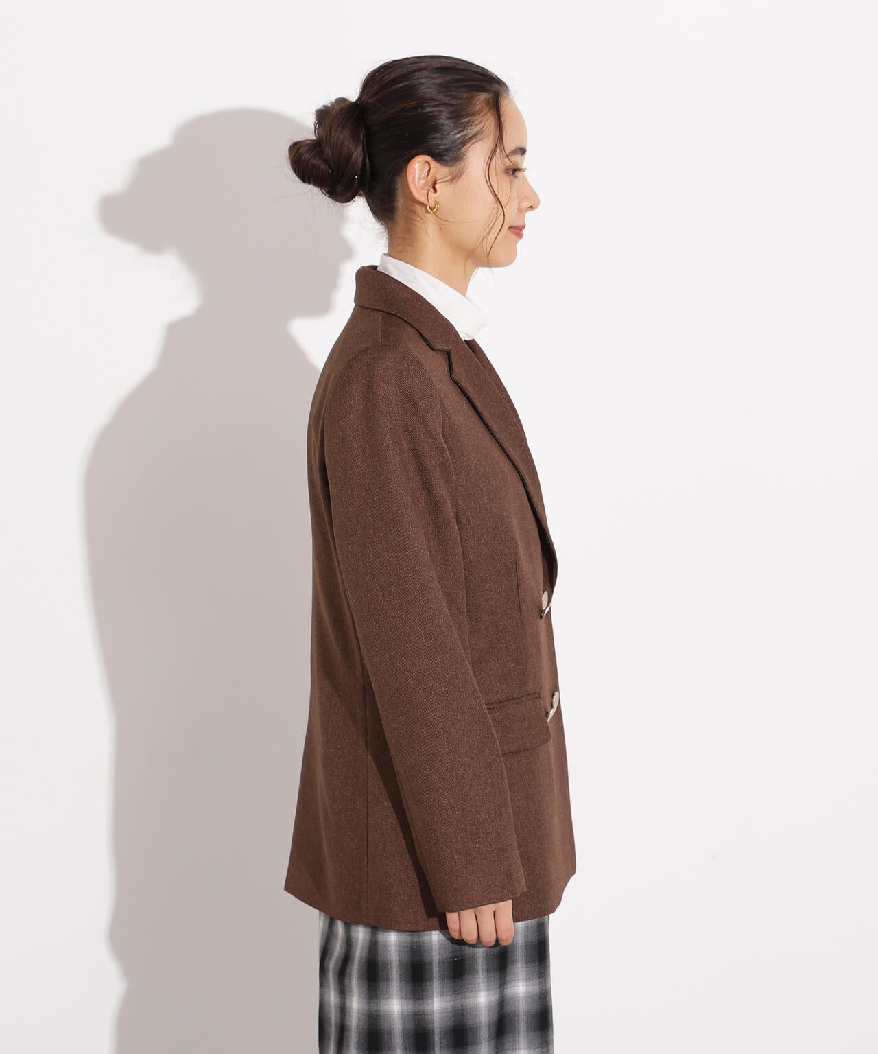 ブラウン ダブルブレスト テーラードジャケット 岸本セシルさん着用】ダブルブレストテーラードジャケット | N