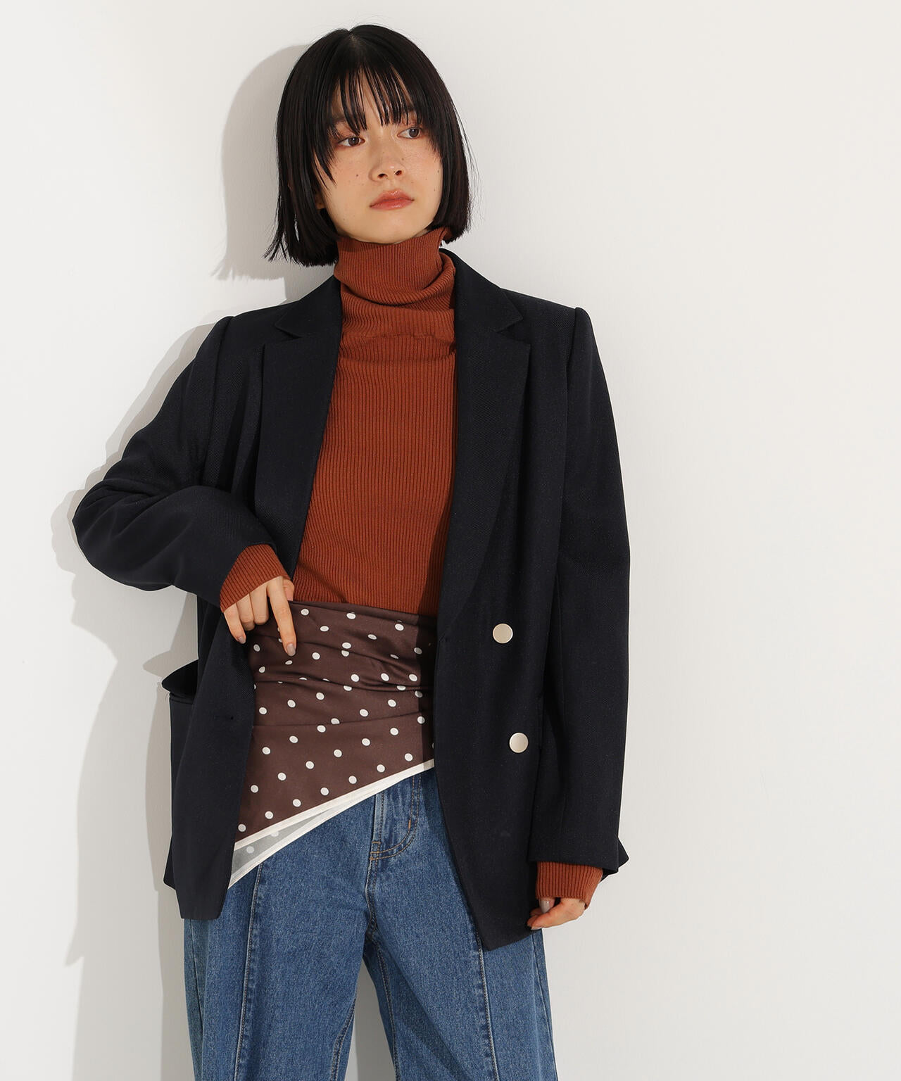 【岸本セシルさん着用】ダブルブレストテーラードジャケット