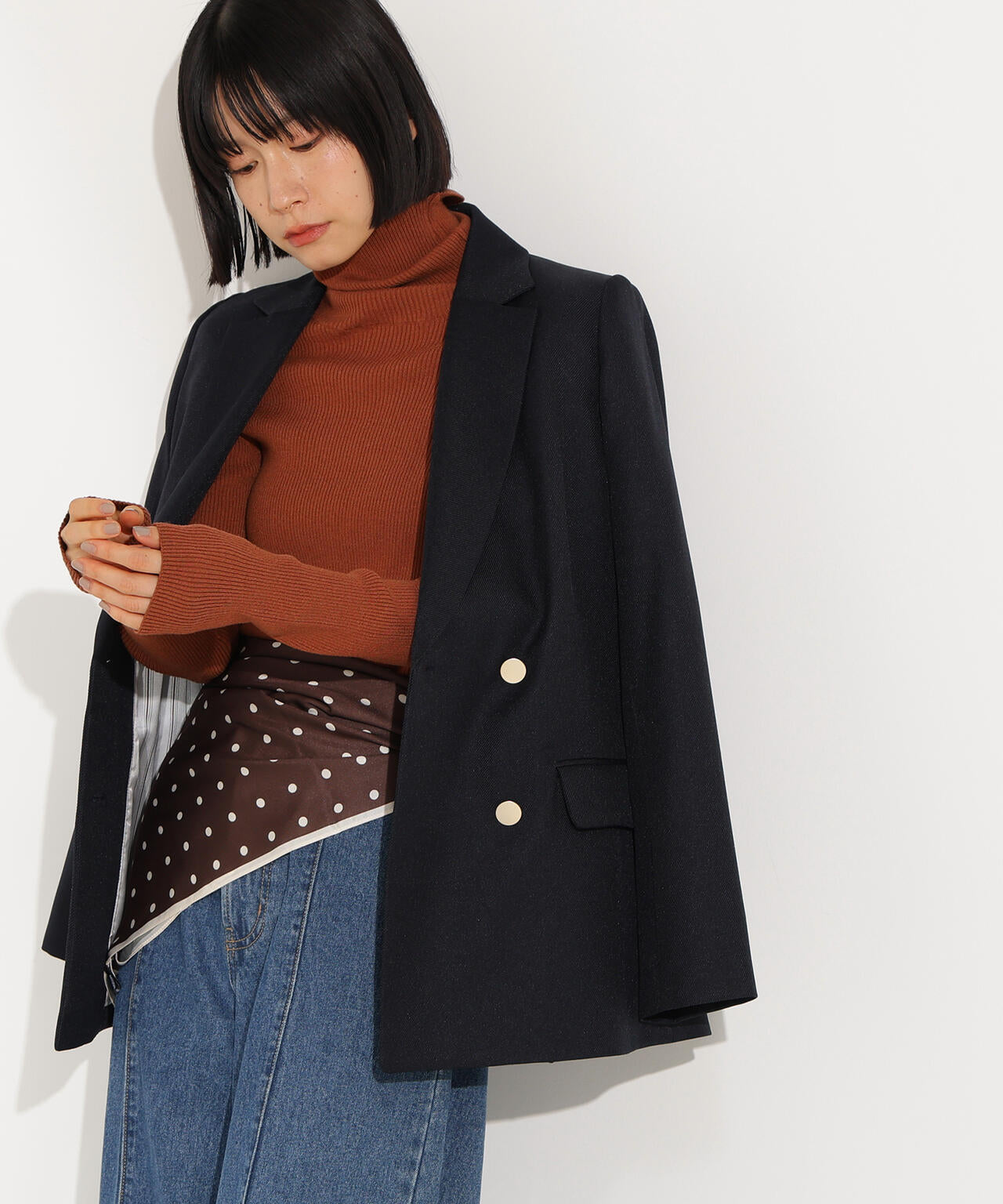 【岸本セシルさん着用】ダブルブレストテーラードジャケット