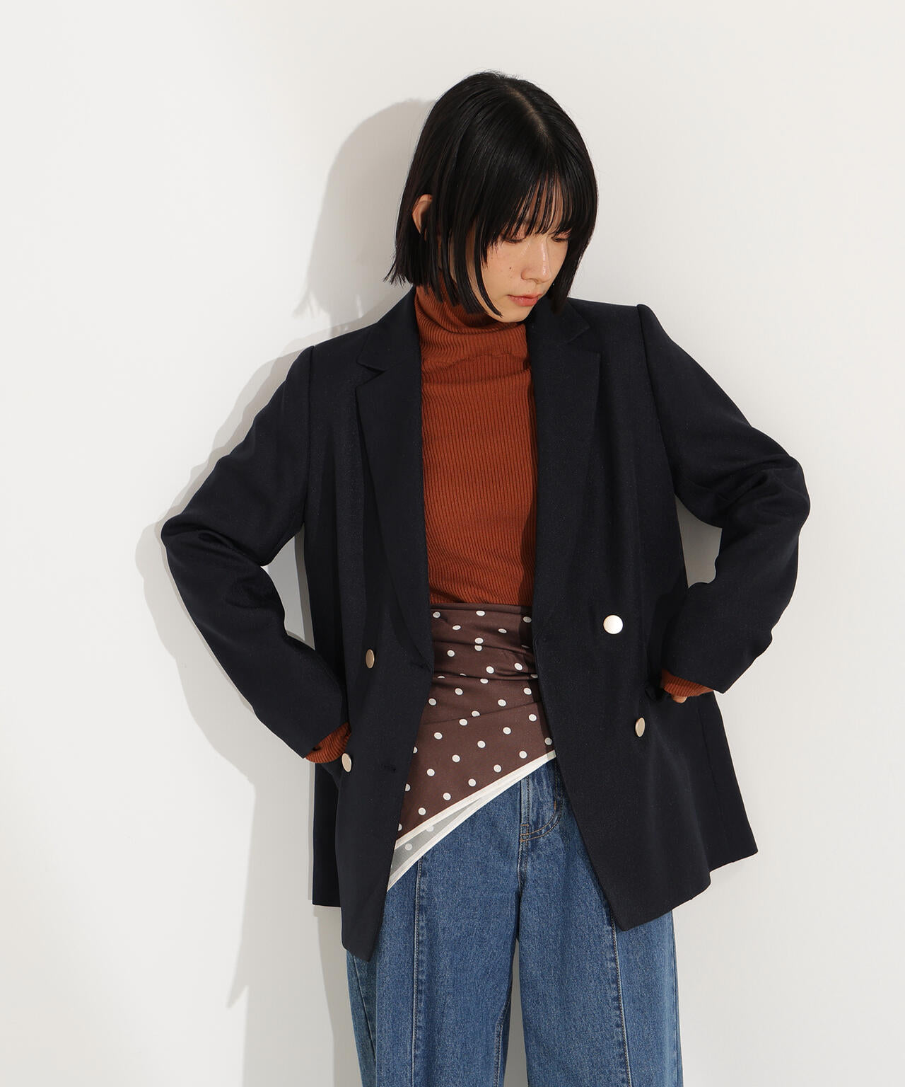 【岸本セシルさん着用】ダブルブレストテーラードジャケット