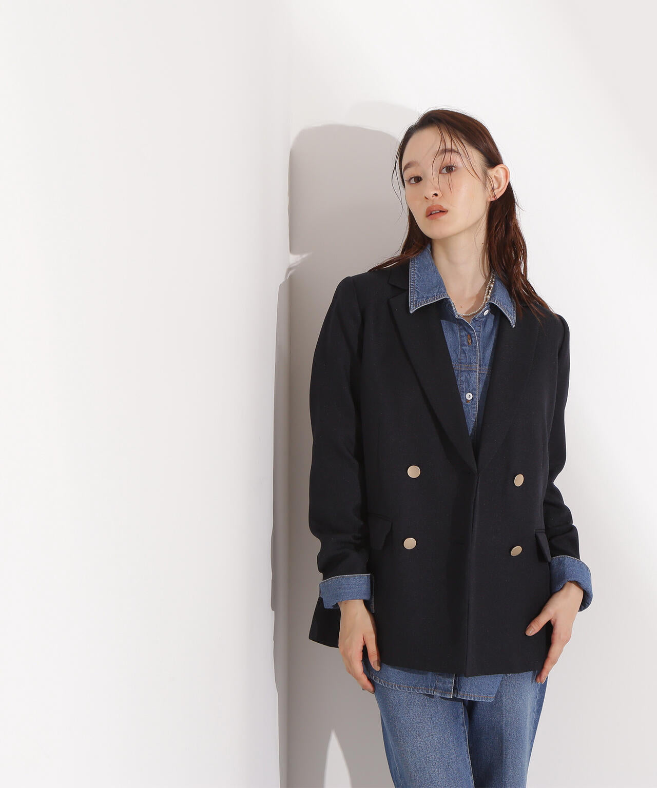 【岸本セシルさん着用】ダブルブレストテーラードジャケット