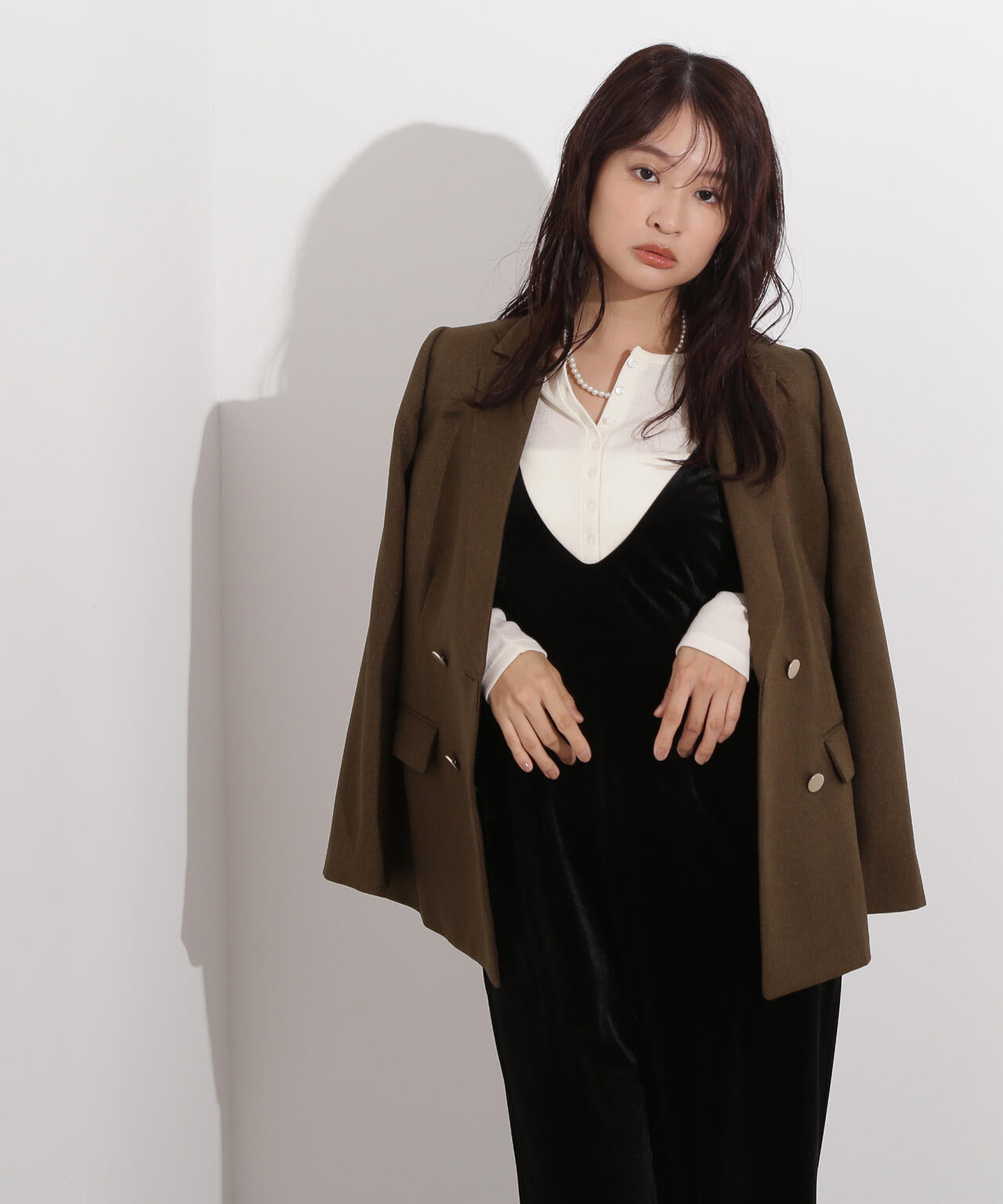 岸本セシルさん着用】ダブルブレストテーラードジャケット | N