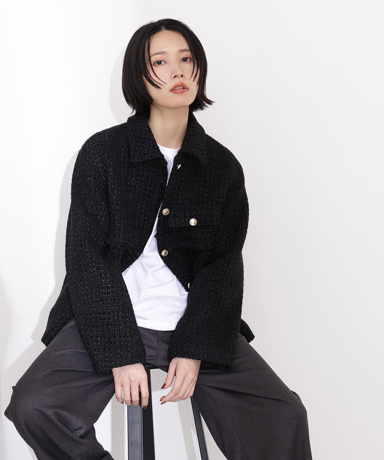 ツイード SETUP ブルゾン