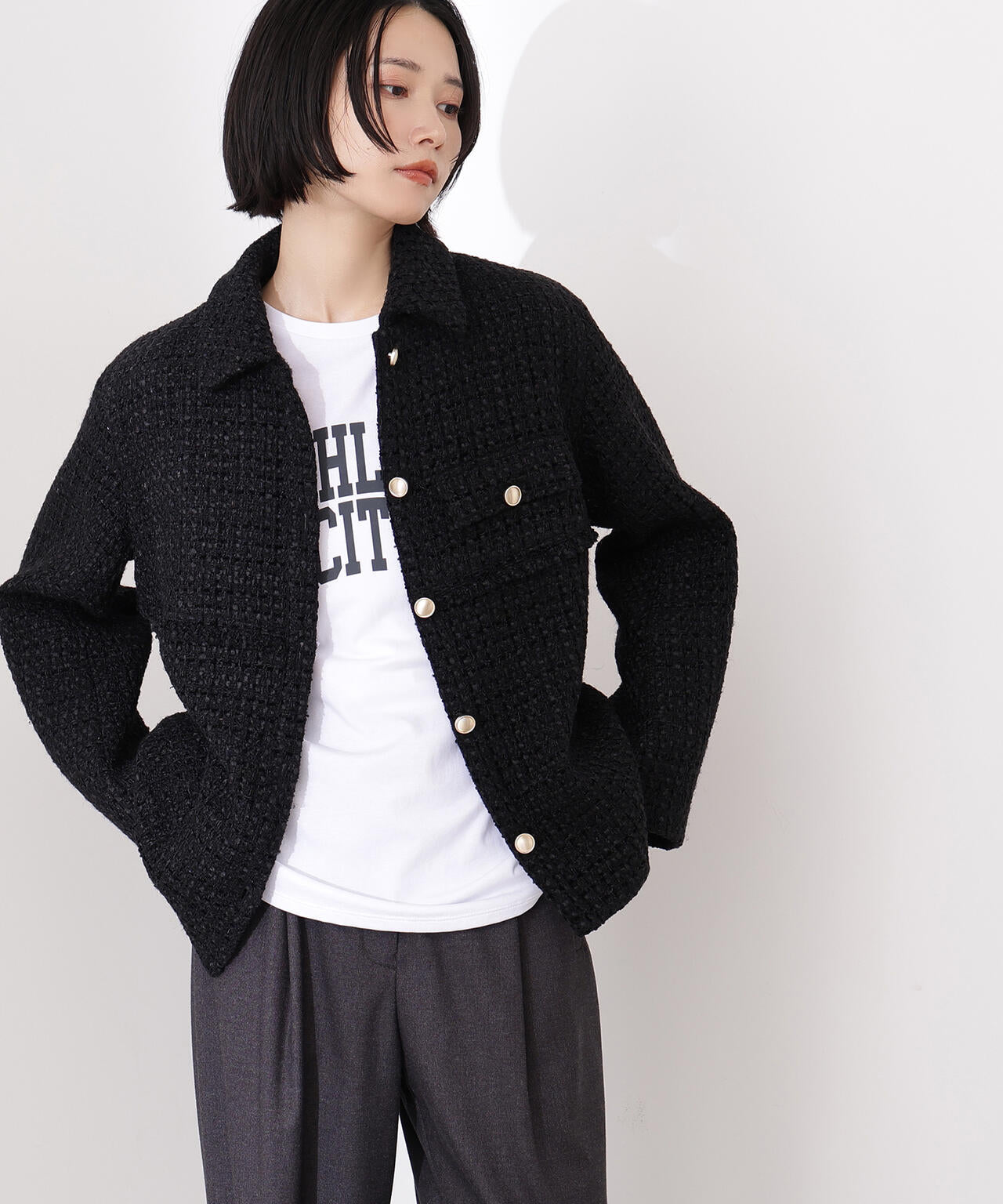 ツイード SETUP ブルゾン