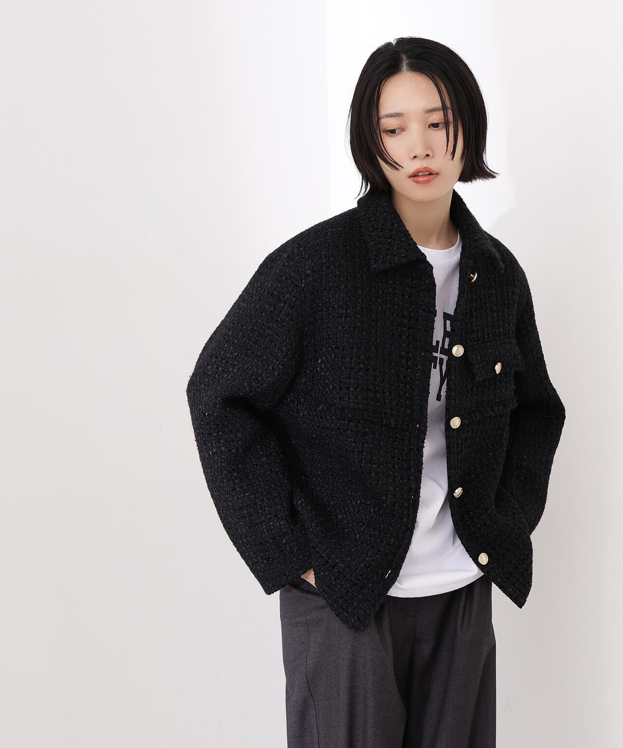 ツイード SETUP ブルゾン