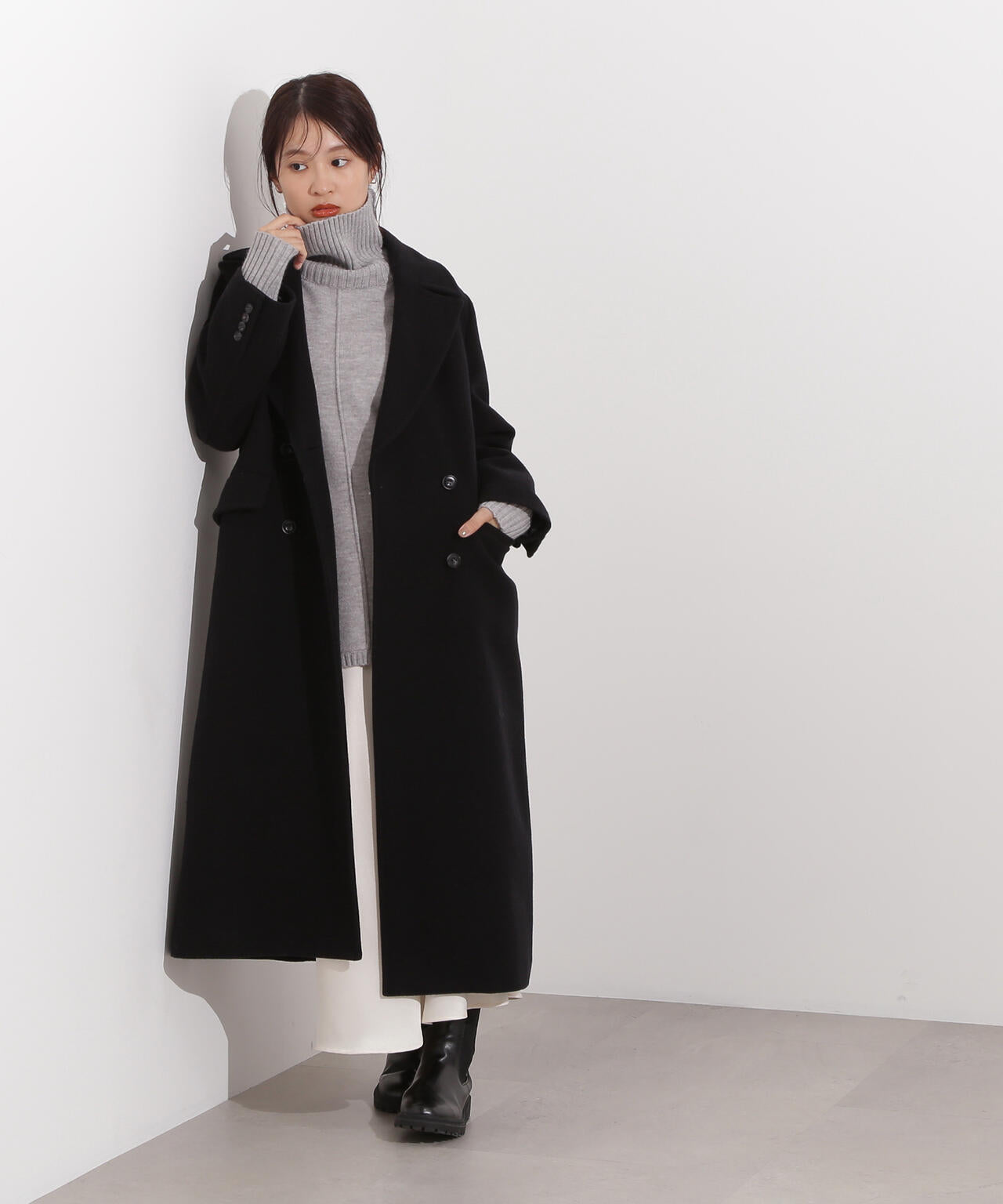 美品 ナチュラルビューティーベーシック ファブリカ ロングコート ウールコート NATURAL BEAUTY BASIC（ナチュラルビューティーベーシック）の